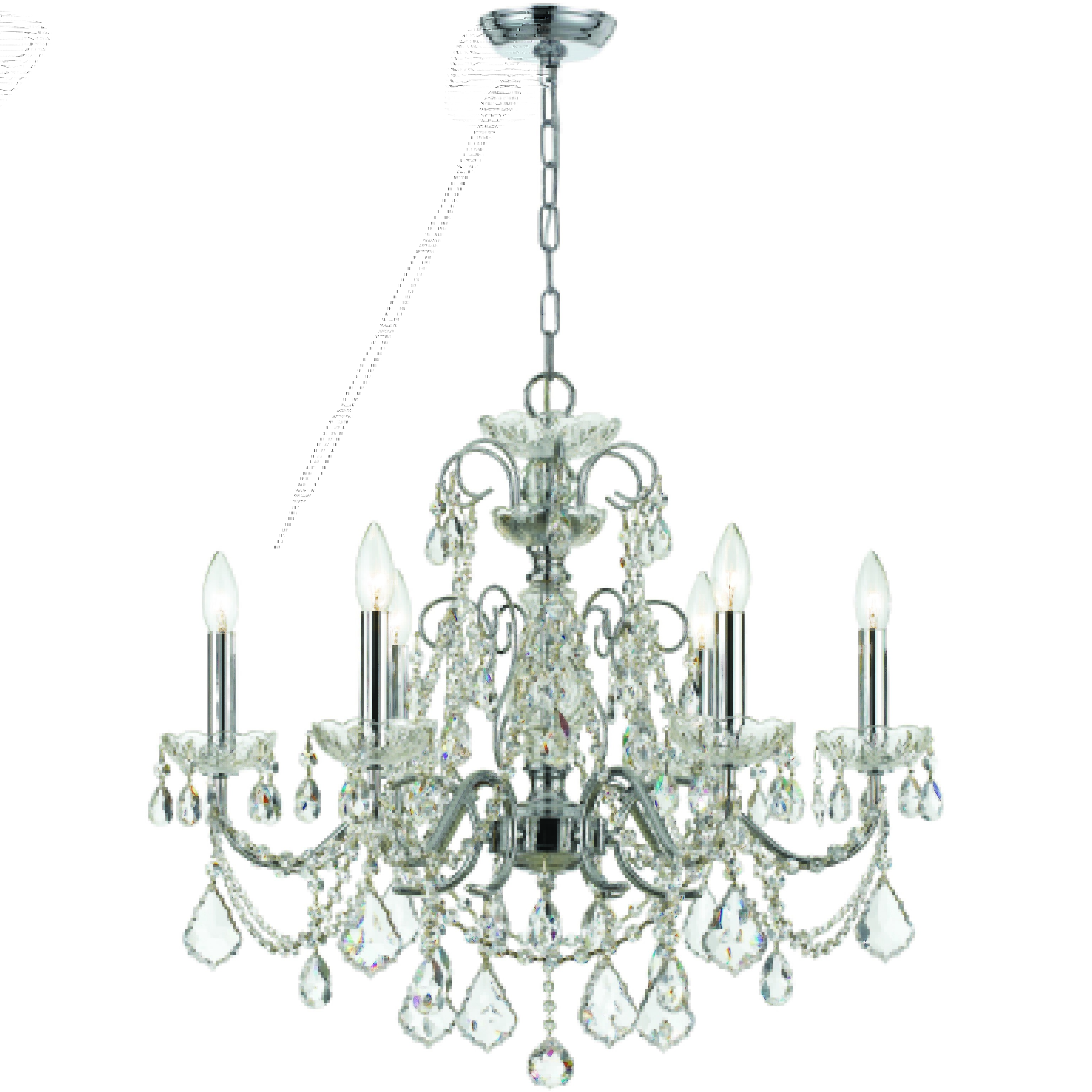 Imperial 6 Light 26 inch Polished Chrome Chandelier Ceiling Light in Clear Swarovski Strass