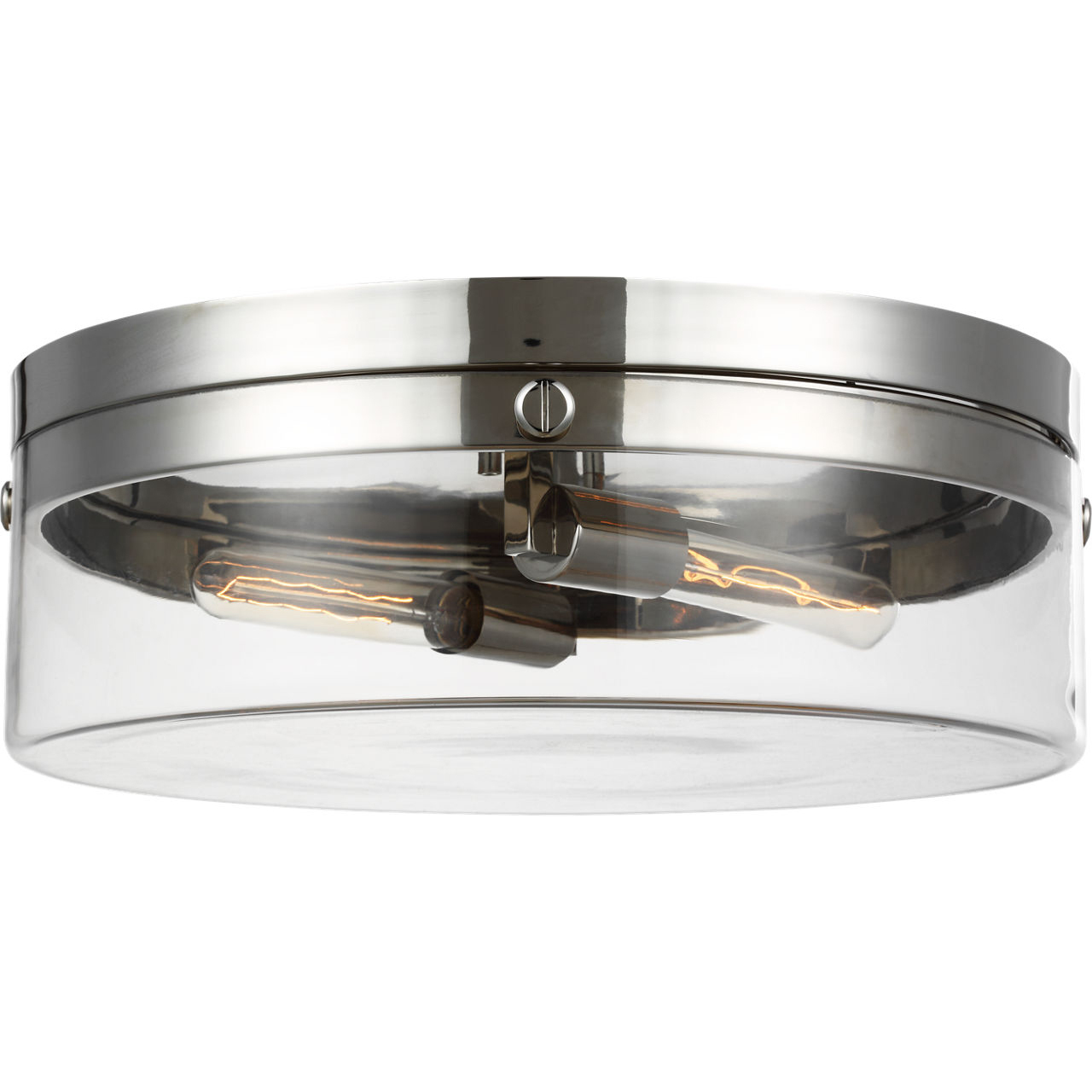 C&M by Chapman & Myers Garrett 2 Light 18.38 inch Polished Nickel Flush Mount Ceiling Light