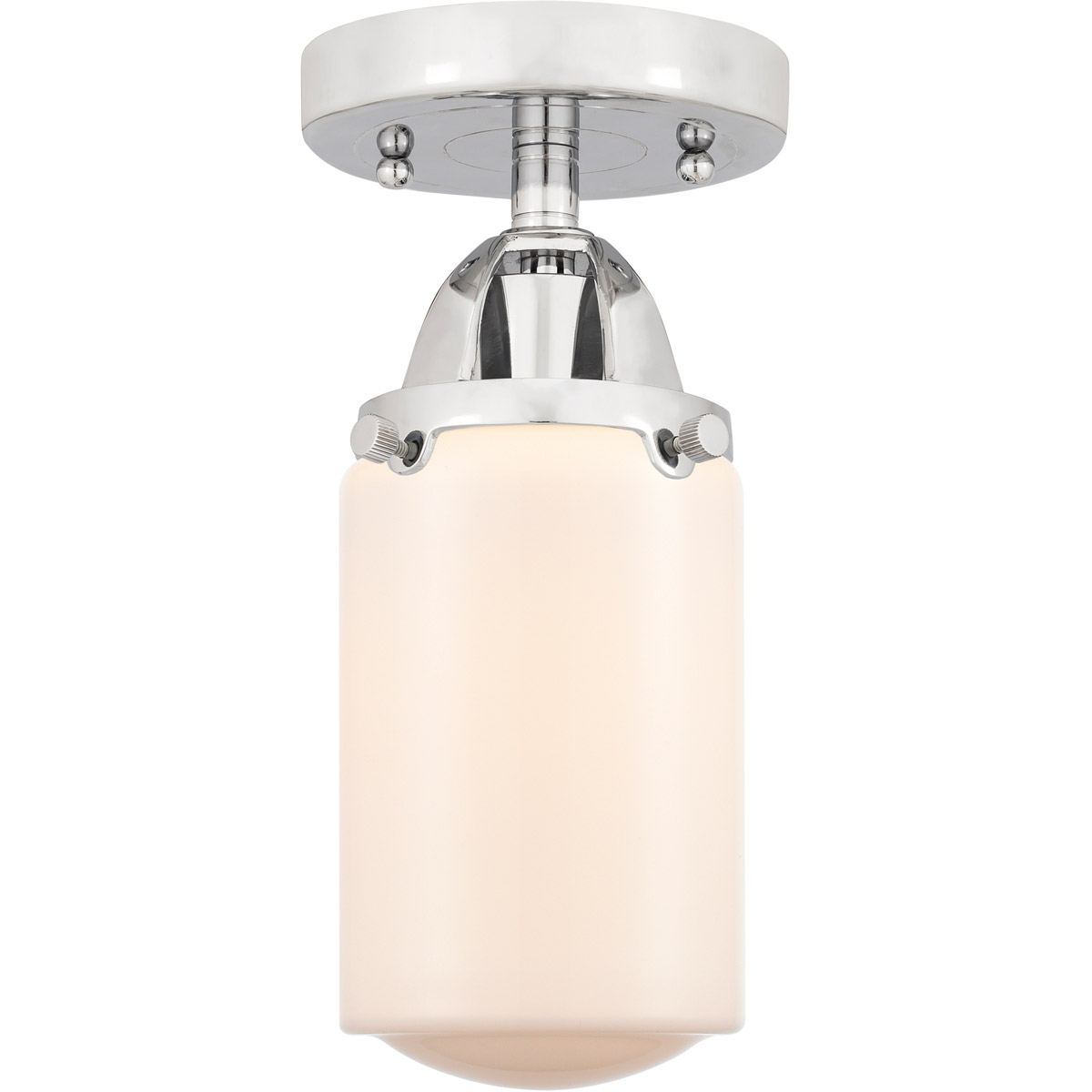 Nouveau 2 Dover 1 Light 5 inch Polished Chrome Semi-Flush Mount Ceiling Light in Matte White Glass