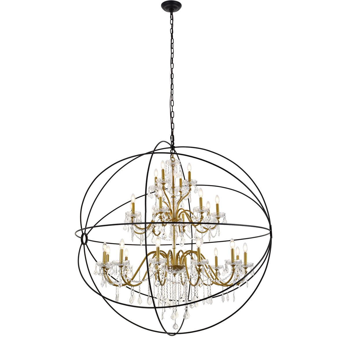 Cordelia 24 Light 59 inch Black and Gold Pendant Ceiling Light