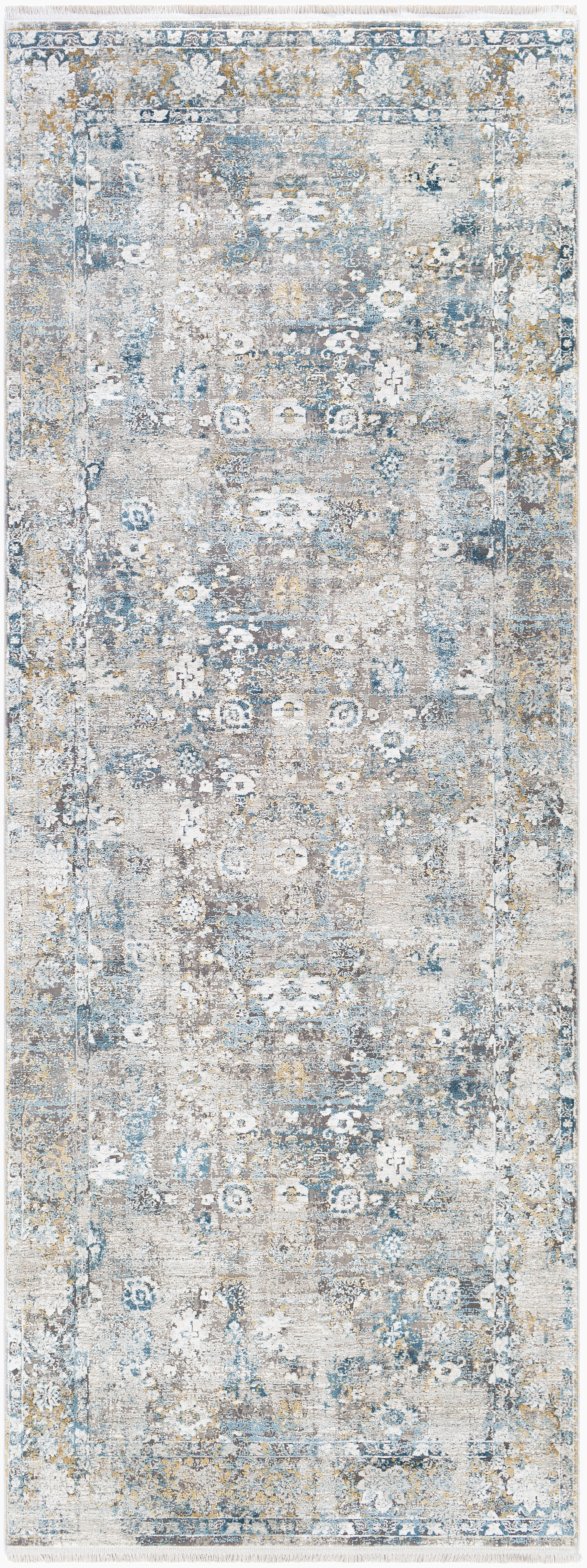 Solar 96 X 36 inch Sky Blue Rug in 3 x 8, Runner