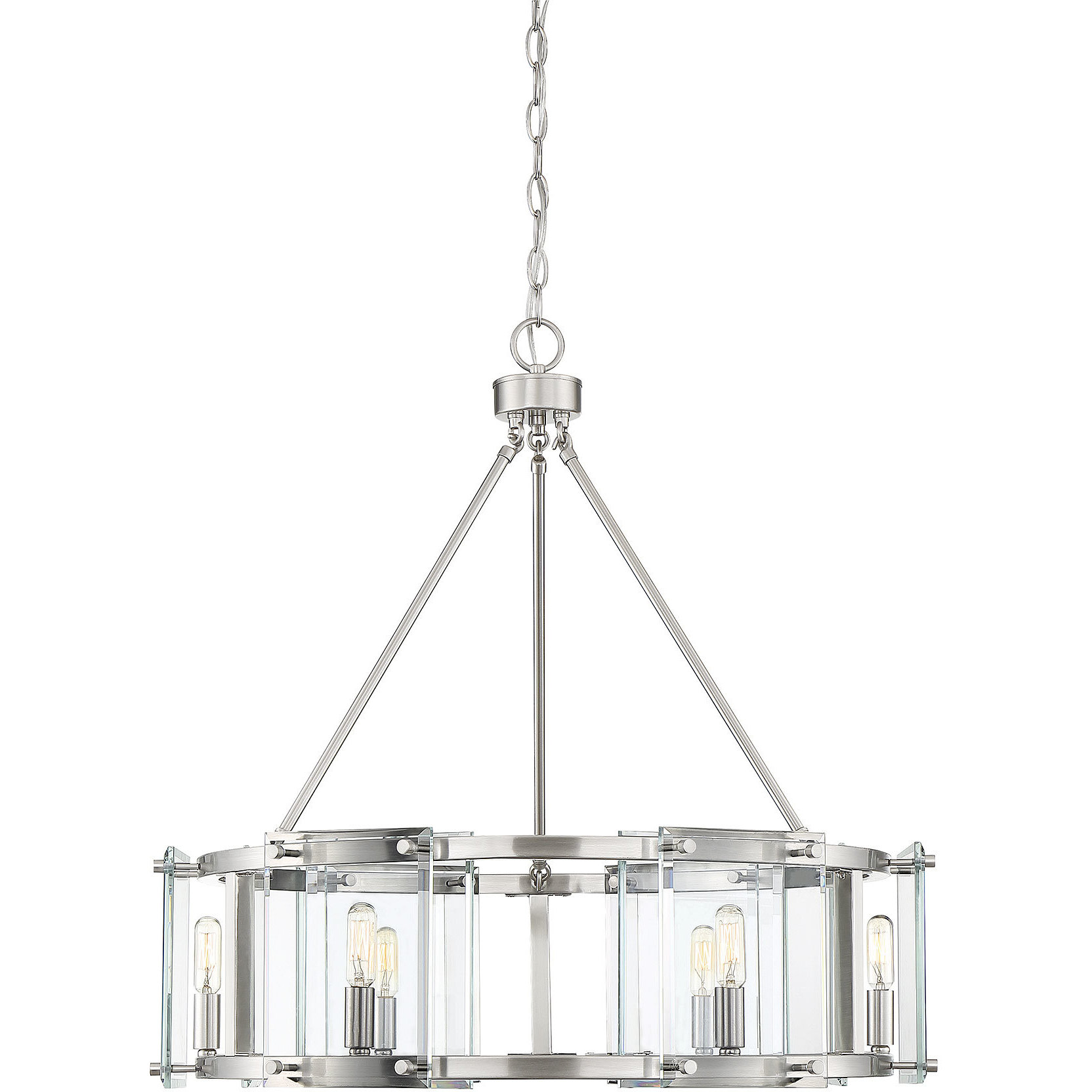 Prescott 6 Light 28 inch Satin Nickel Pendant Ceiling Light
