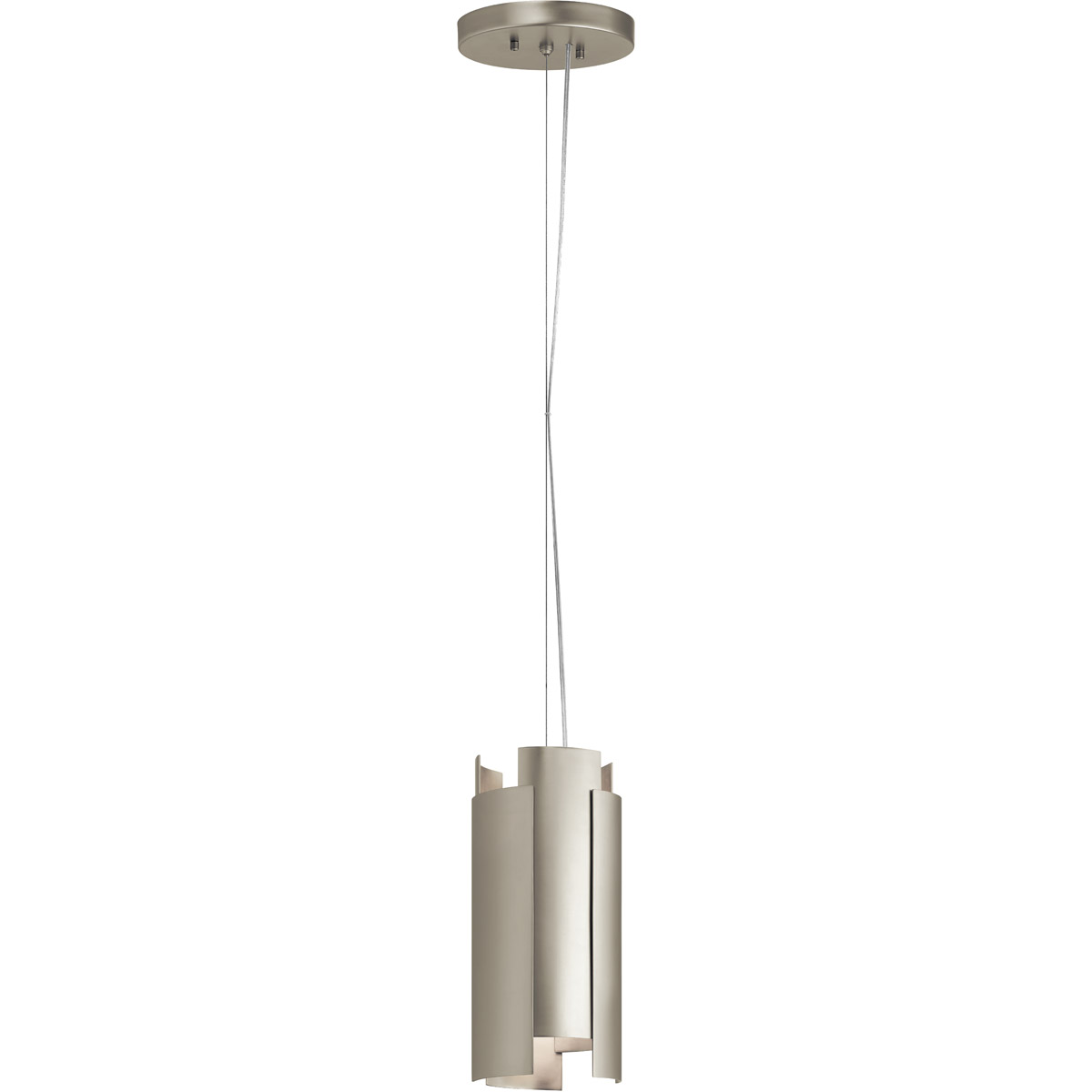 Moderne LED 5.5 inch Satin Nickel Mini Pendant Ceiling Light