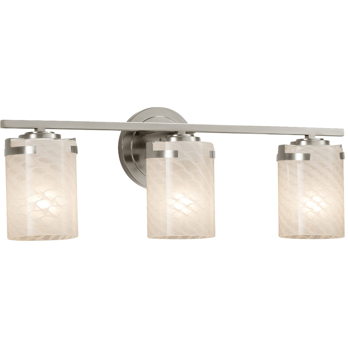 Fusion 3 Light 22.75 inch Brushed Nickel Vanity Light Wall Light in Incandescent, Weave Fusion