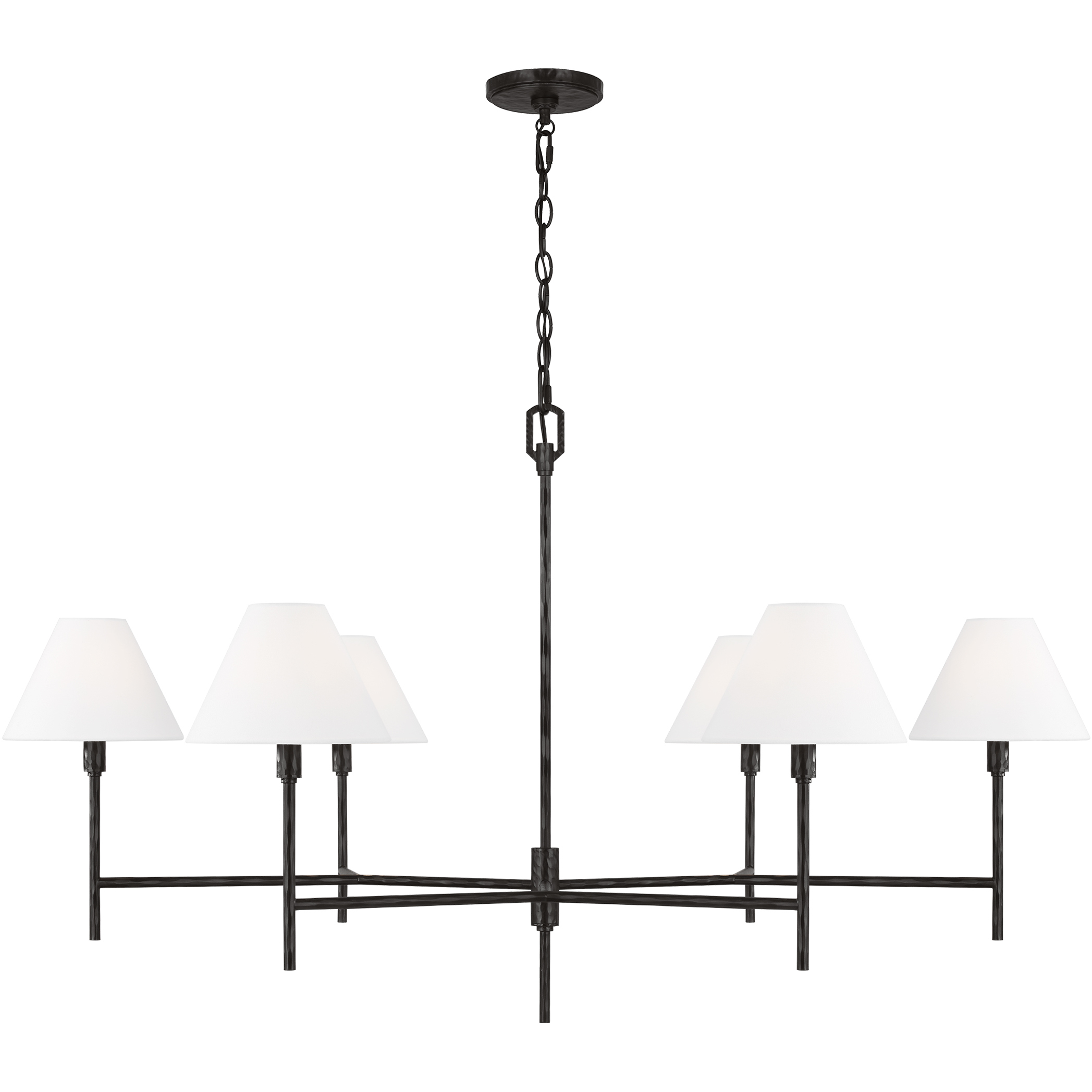 C&M by Chapman & Myers Ridgewood 6 Light 48 inch Aged Iron Chandelier Ceiling Light