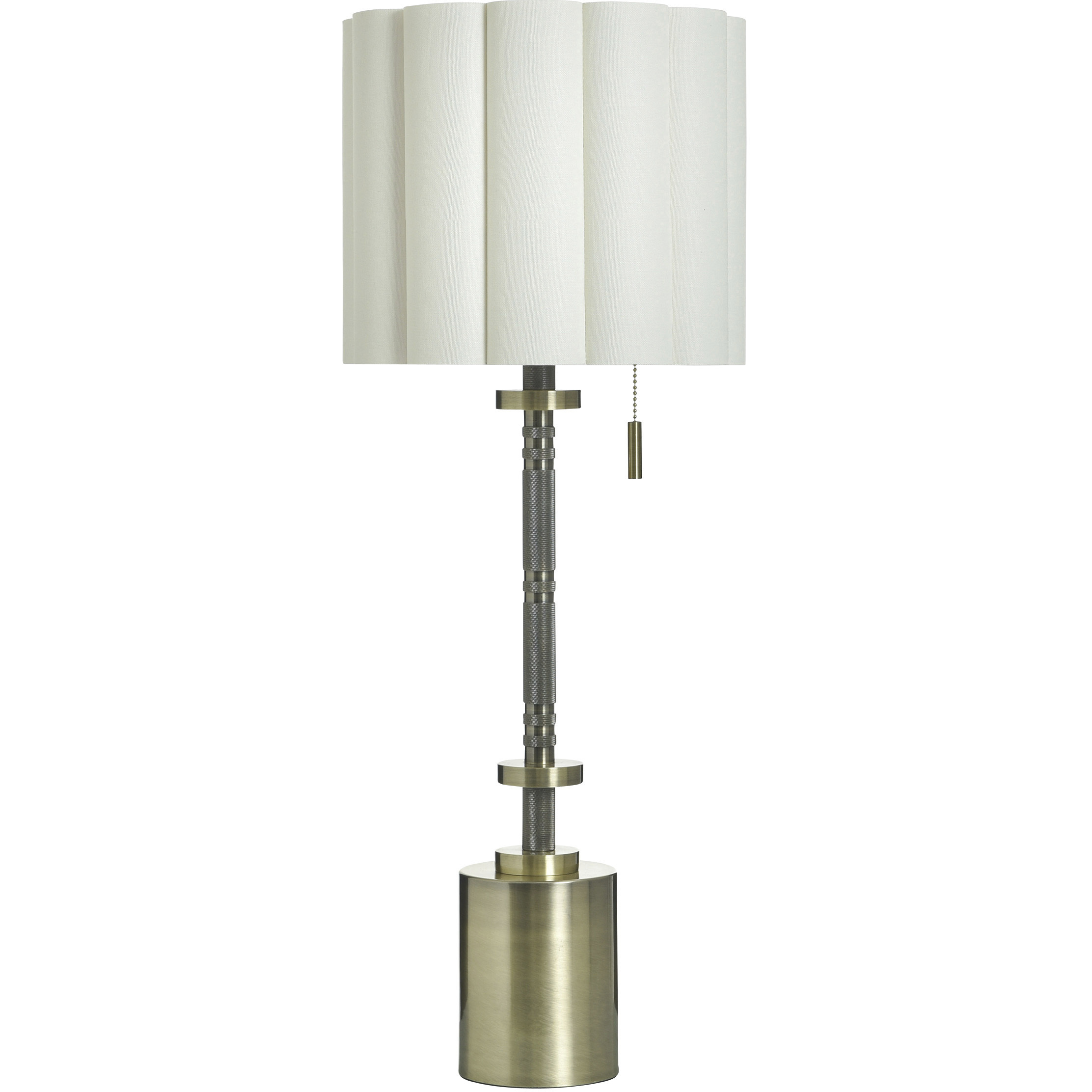Mercer 32.5 inch 100 watt Antique Brass and White Table Lamp Portable Light