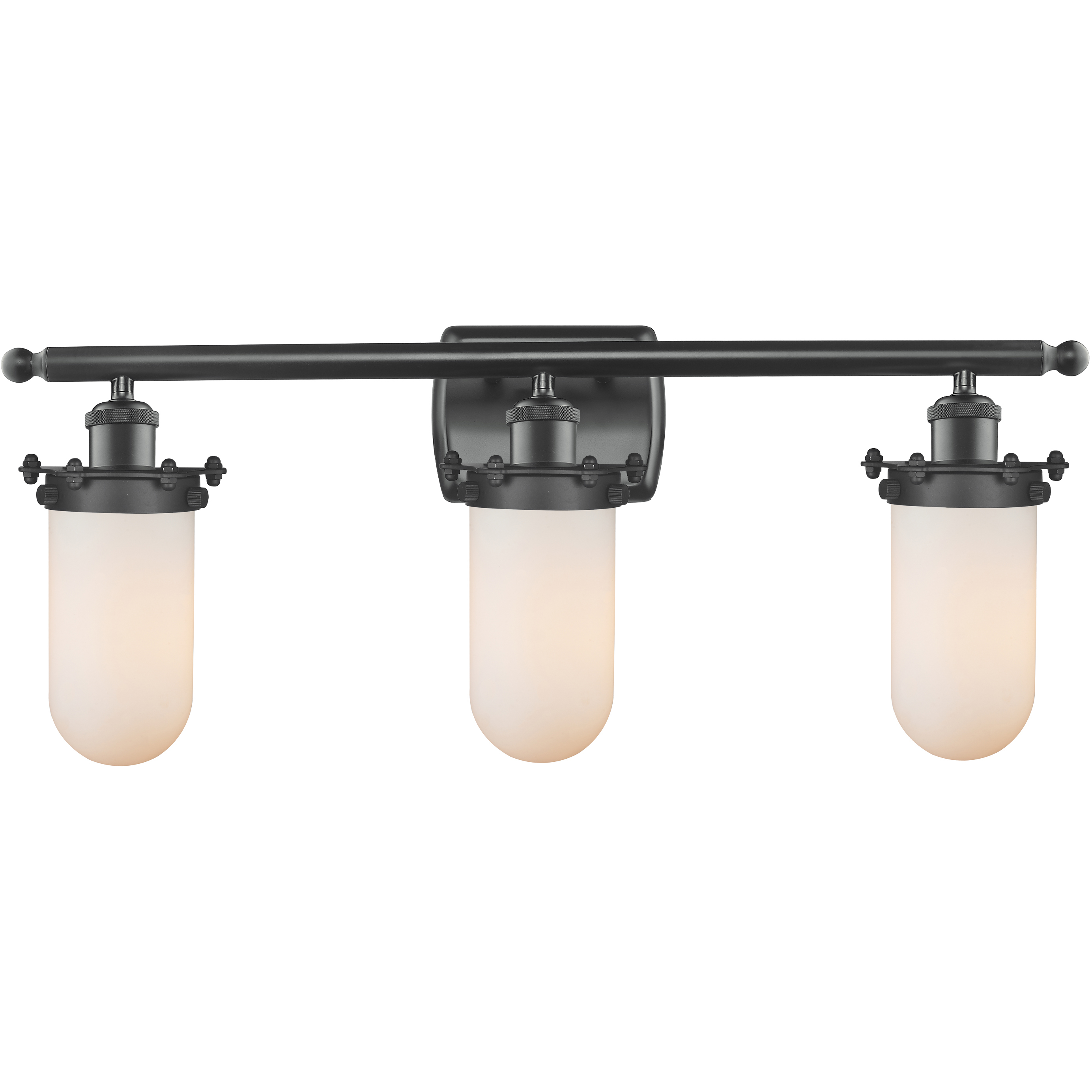 Austere Kingsbury LED 26 inch Polished Chrome Bath Vanity Light Wall Light in Matte White Glass
