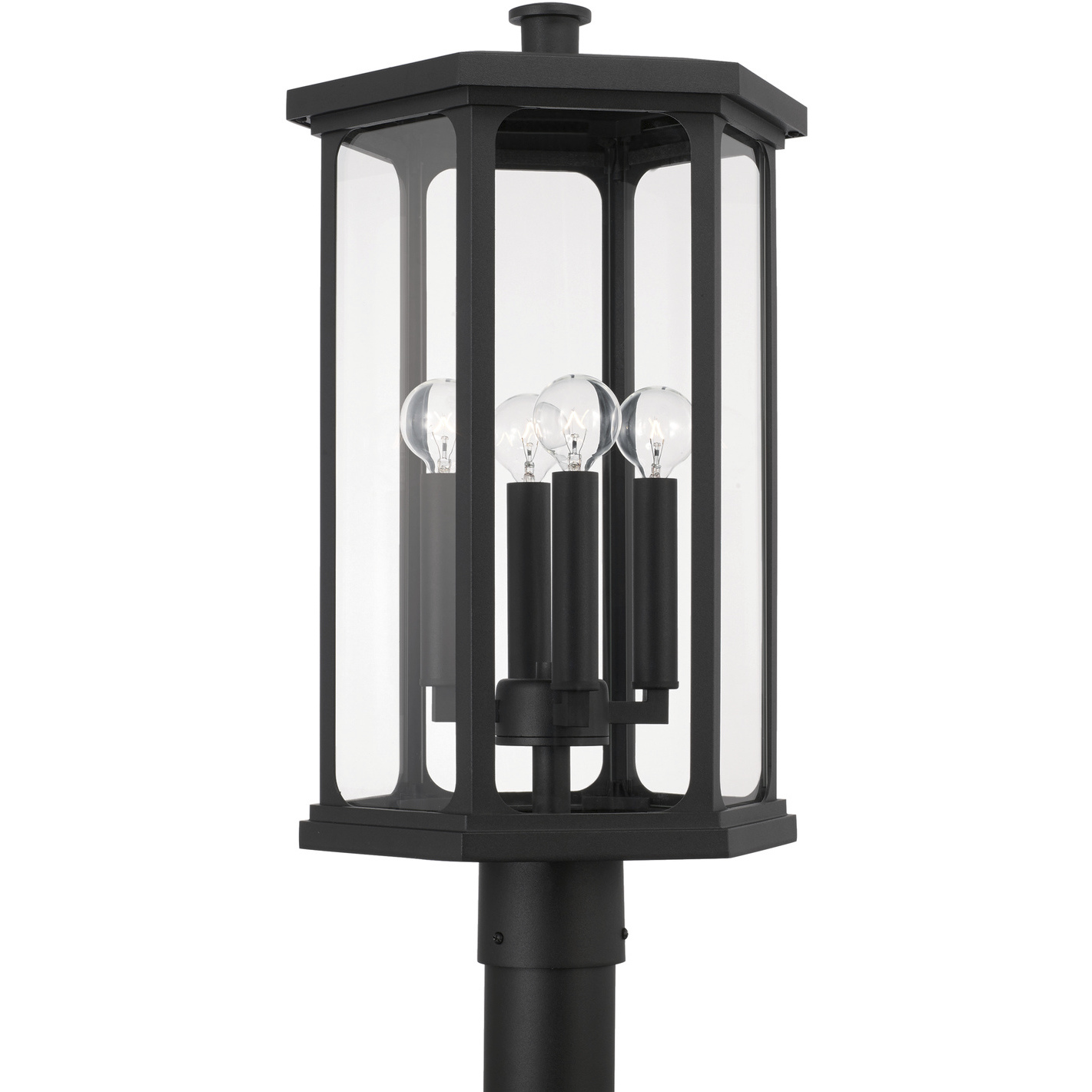 Walton 4 Light 21.75 inch Black Outdoor Post Lantern
