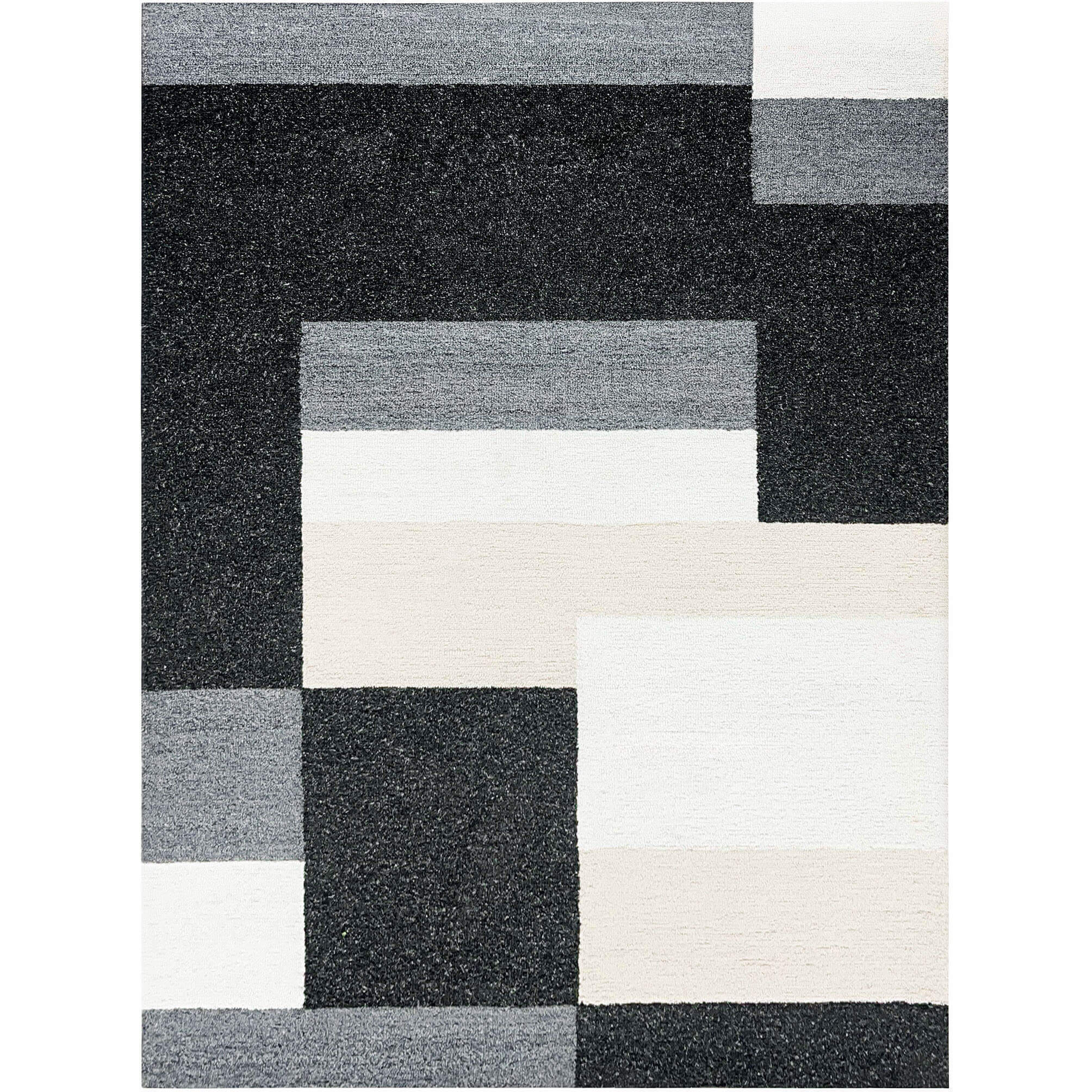 Kali 90 X 63 inch Black/White/Grey Rug in 5 x 7