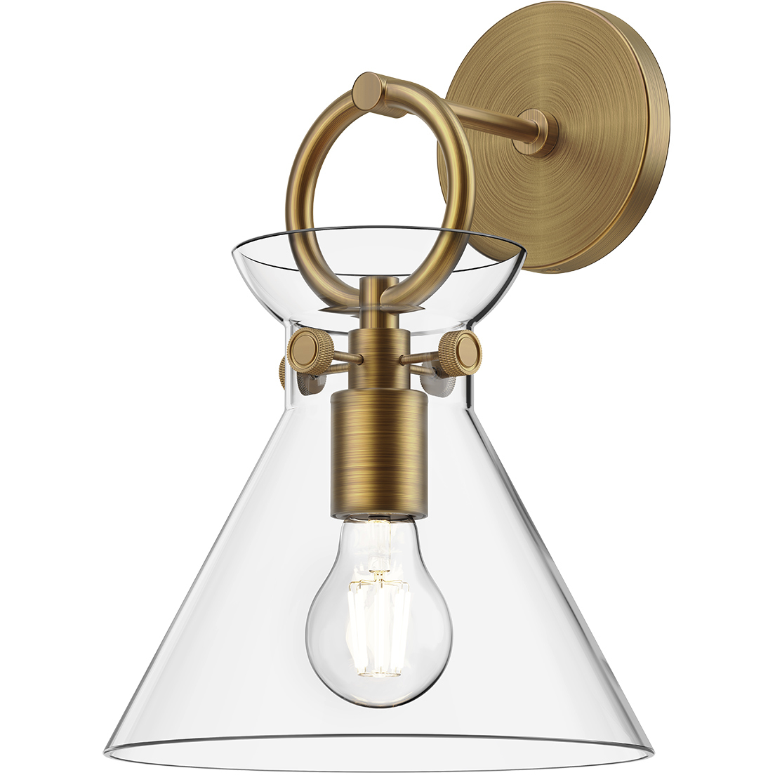 Alora Mood Emerson 1 Light 8.75 inch Aged Gold Wall/Vanity Light Wall Light in Clear Glass