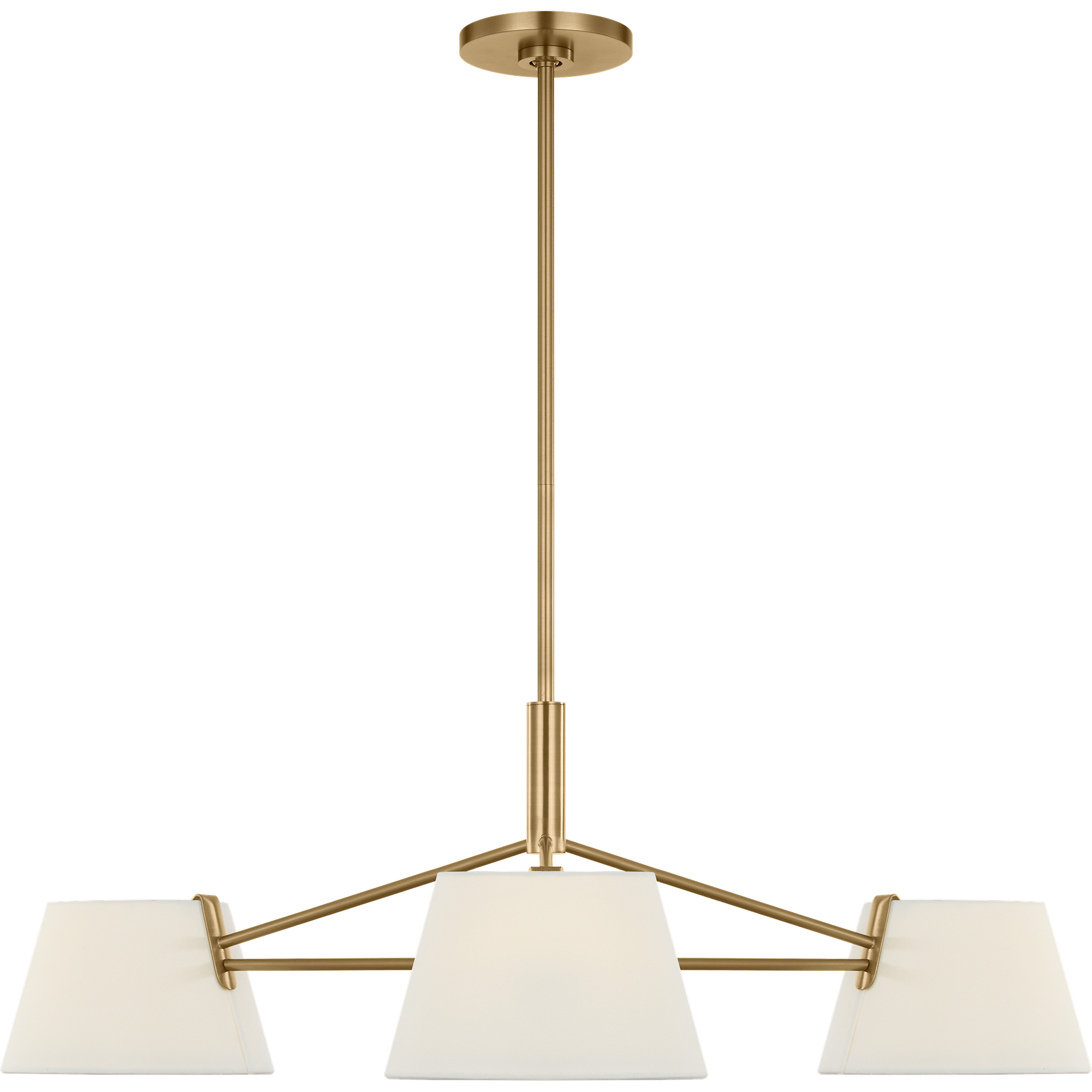 Richard June Hale 3 Light 36 inch Estate Brass Chandelier Ceiling Light in Standard