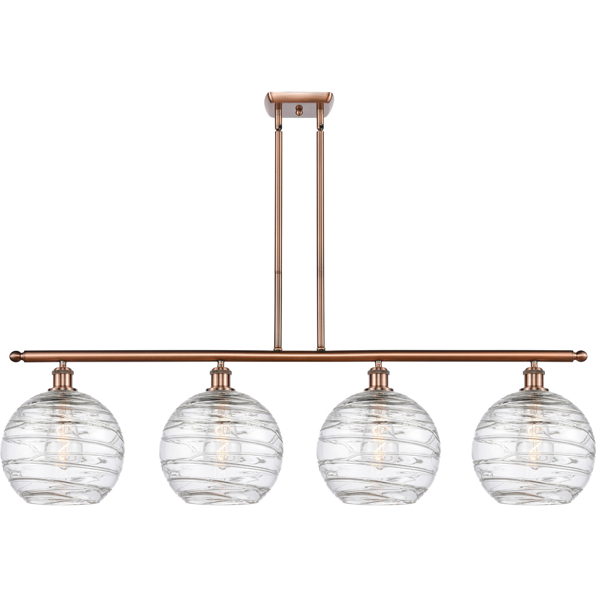 Ballston Deco Swirl LED 48.25 inch Antique Copper Island Light Ceiling Light