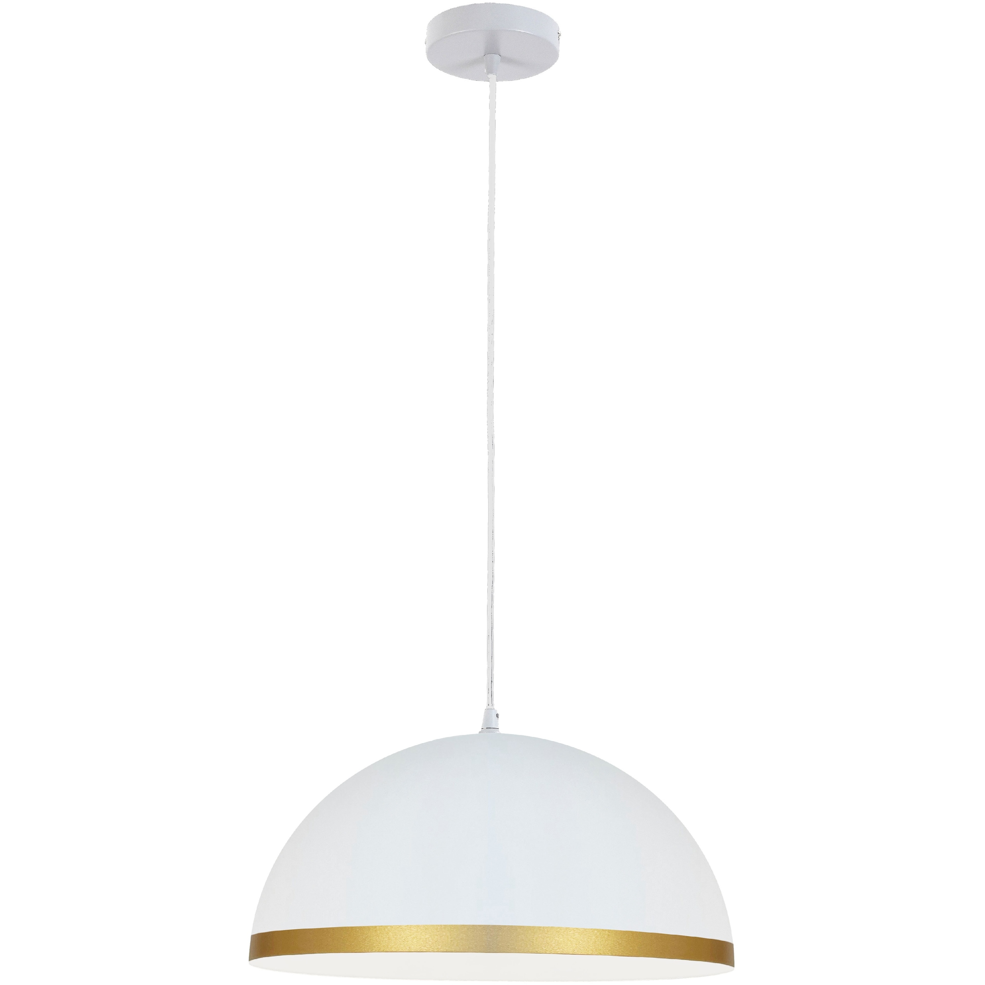 Ofelia LED 16 inch Matte White and Gold Pendant Ceiling Light, Dome