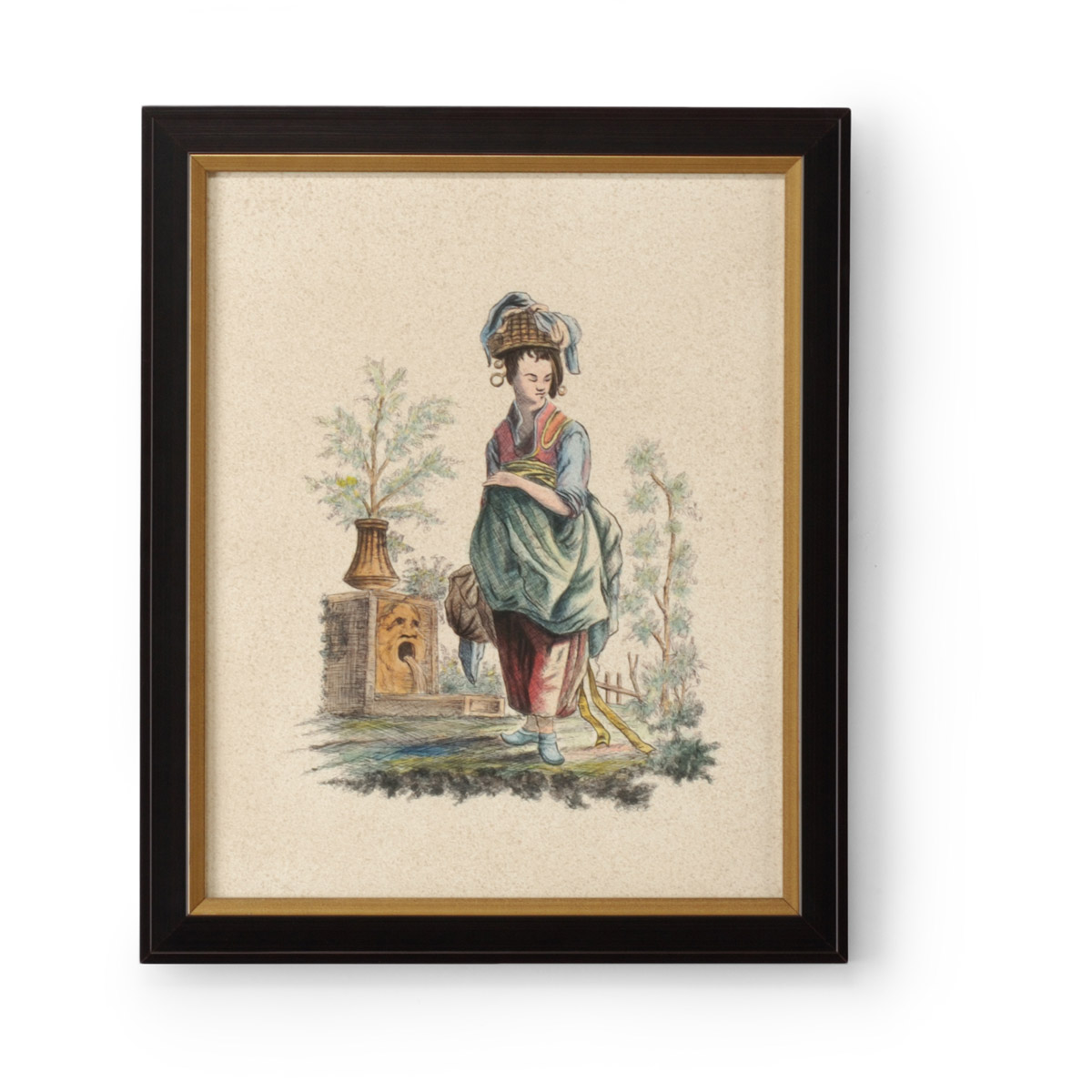 Chelsea House Brown and Antique Gold Frame Watercolor