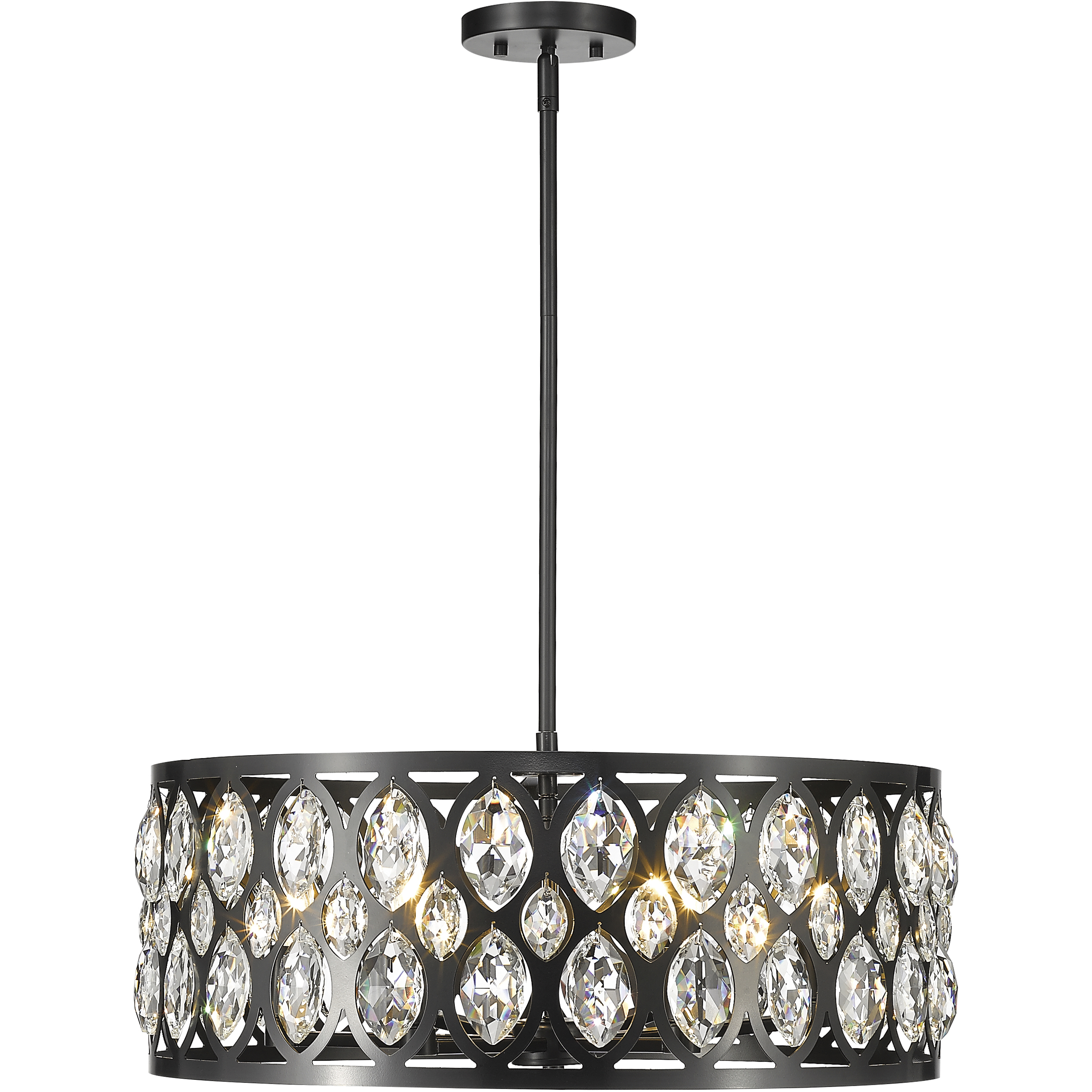 Dealey 6 Light 23.5 inch Matte Black Chandelier Ceiling Light