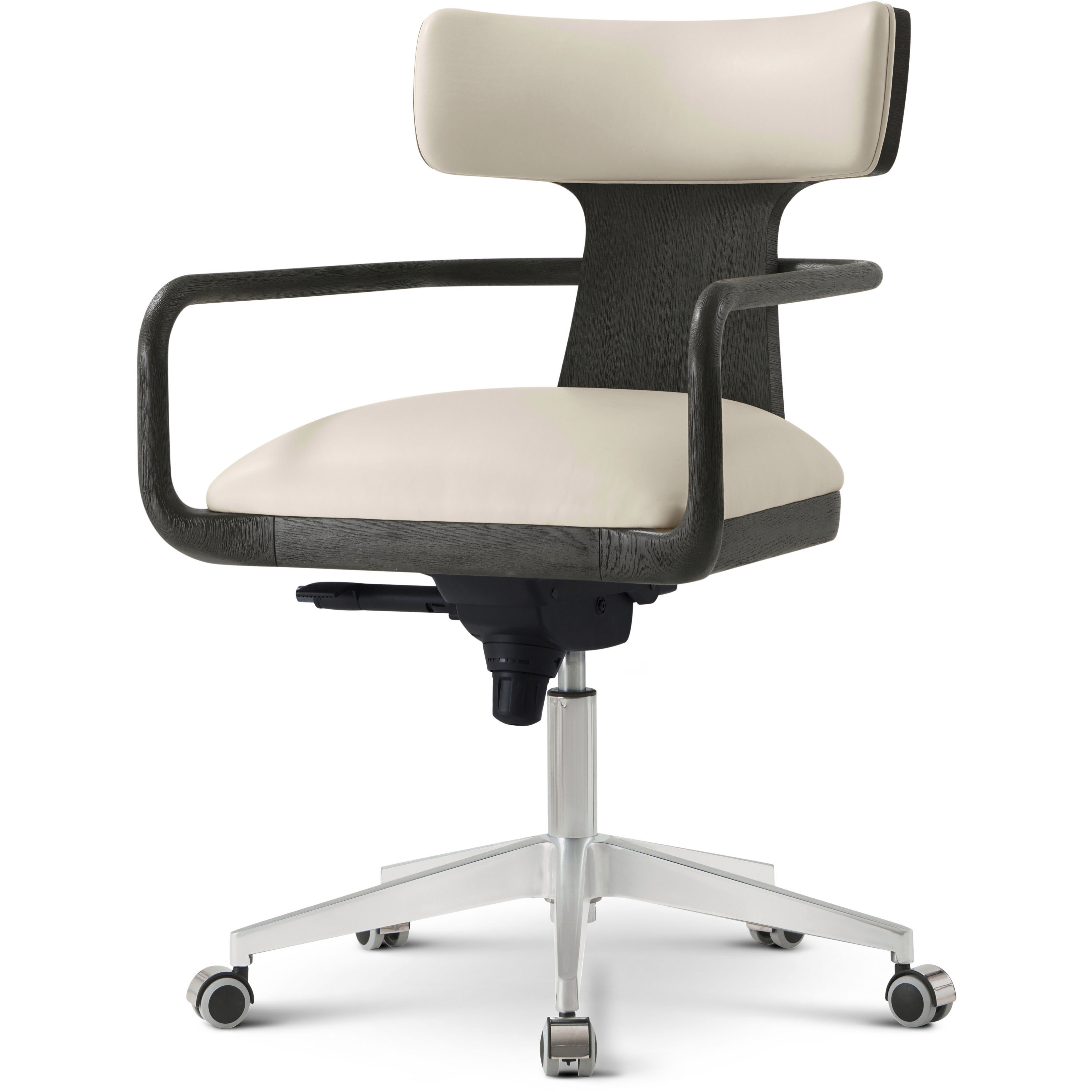 Repose Charcoal Oak Study Chair, Wooden, Upholstered