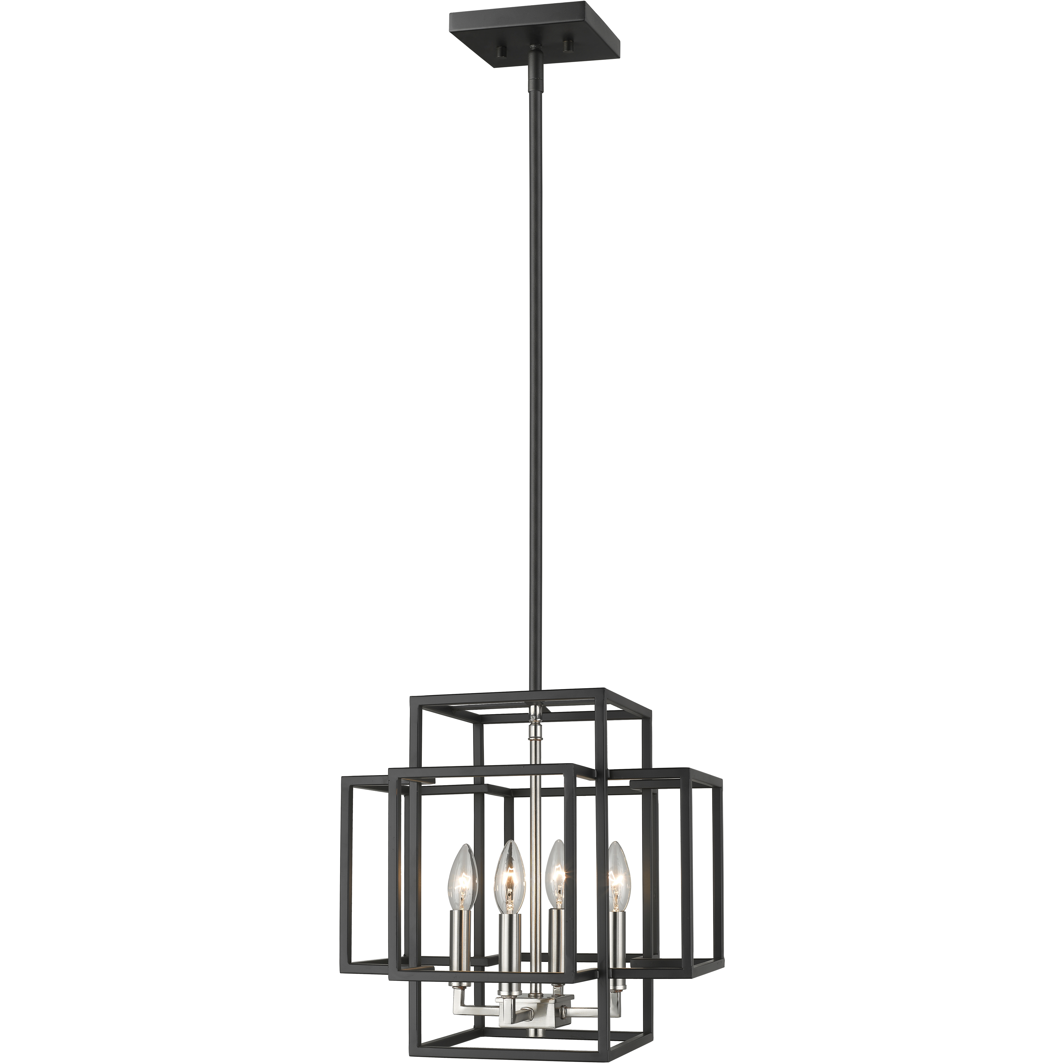 Titania 4 Light 14 inch Black and Brushed Nickel Pendant Ceiling Light