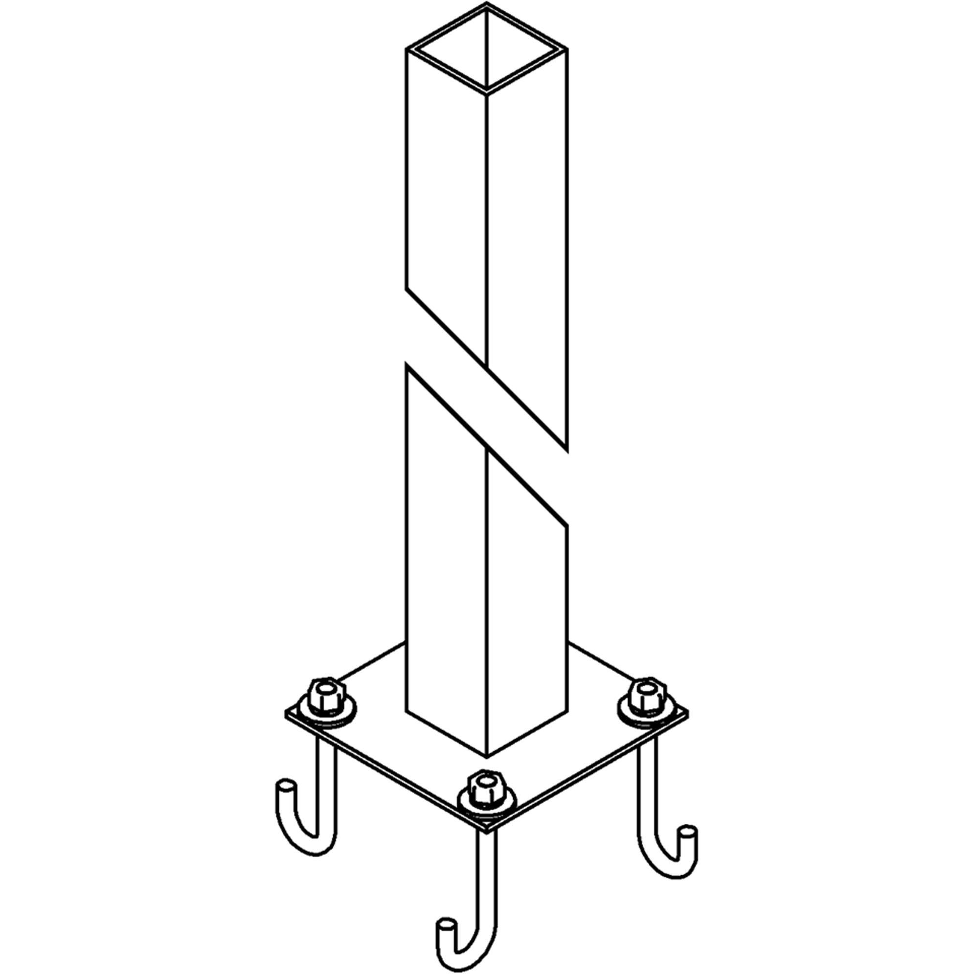 Square 47 inch Coastal Dark Smoke Outdoor Post, Square