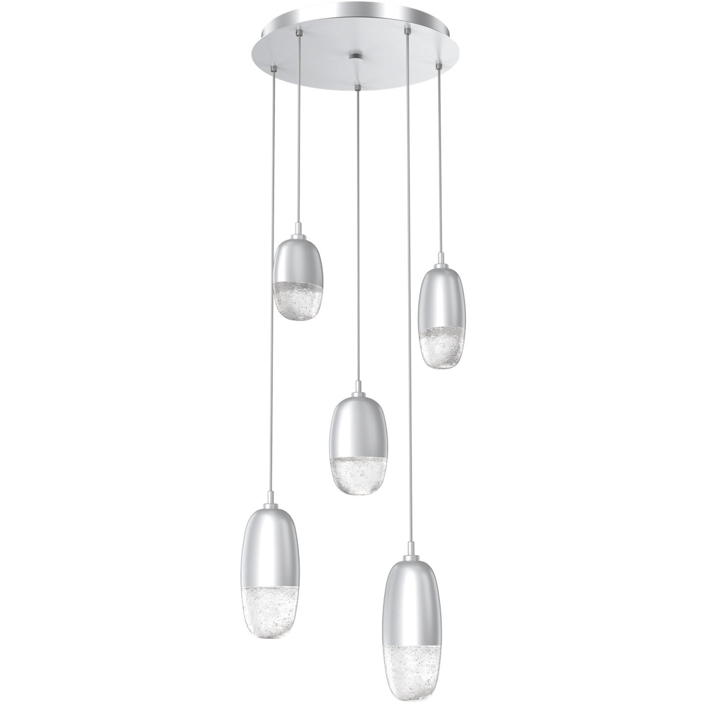Pebble LED Classic Silver Chandelier Ceiling Light, Multi-Port