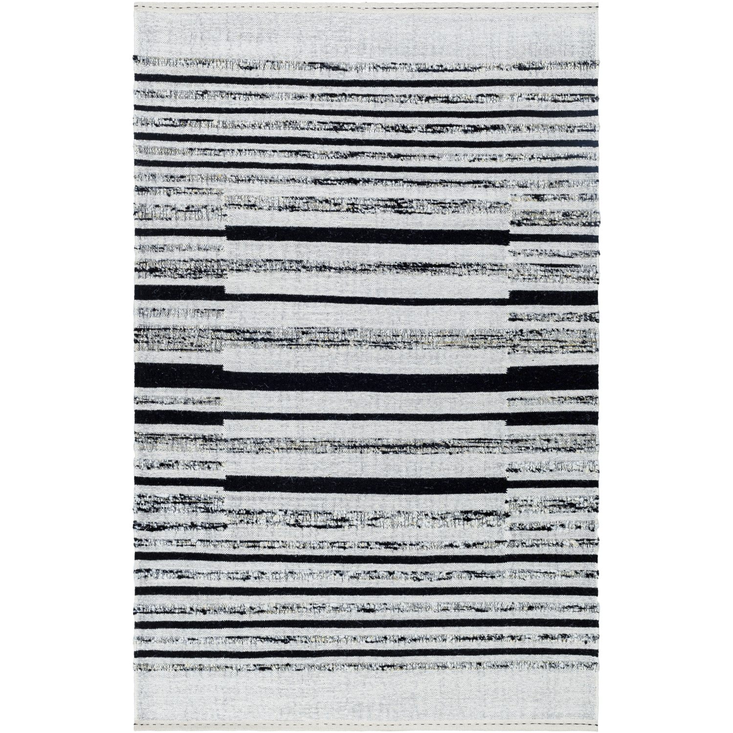 Goteborg 144 X 108 inch Ivory/Black Handmade Rug in 9 x 12