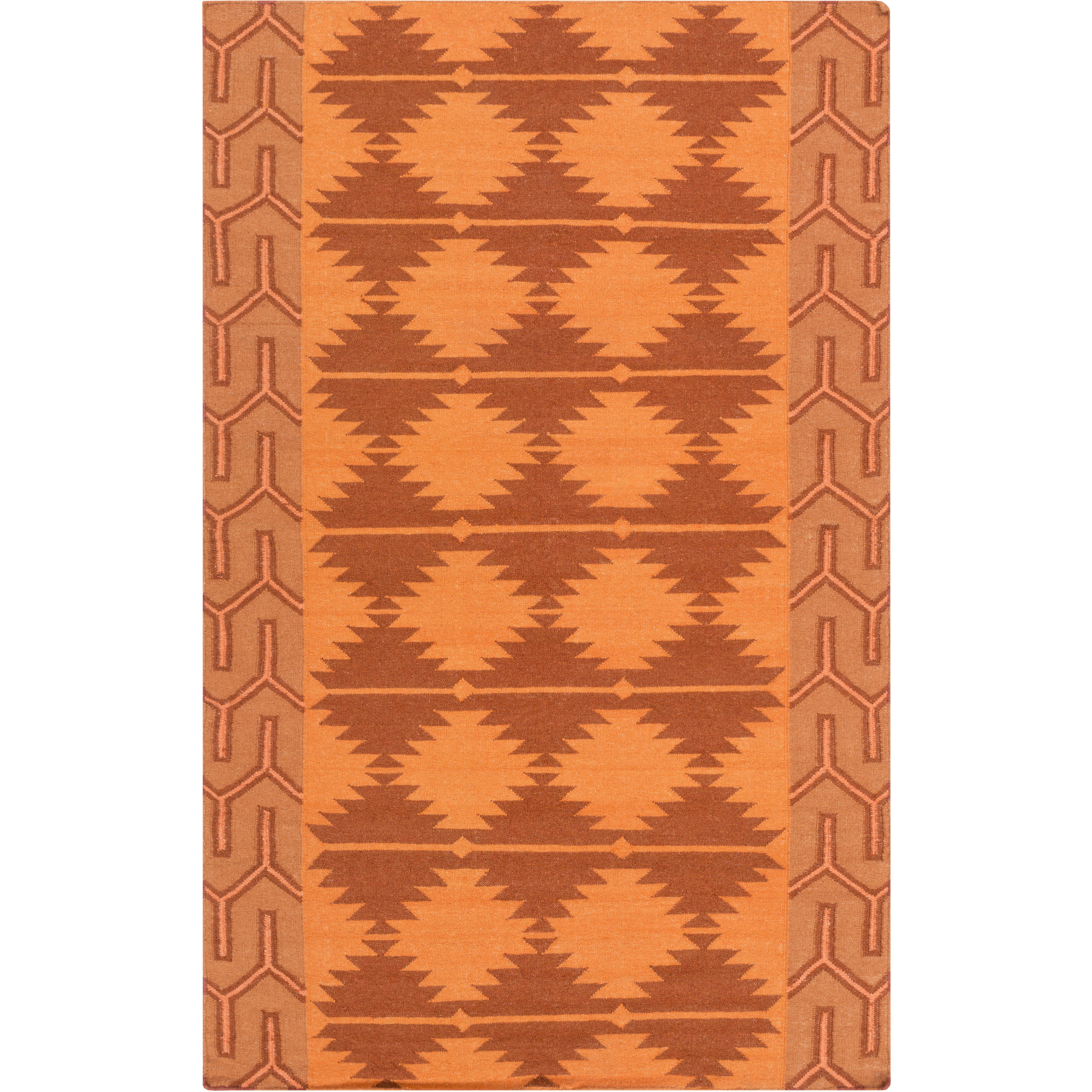 Jewel Tone II 36 X 24 inch Bright Orange, Burnt Orange, Beige Rug
