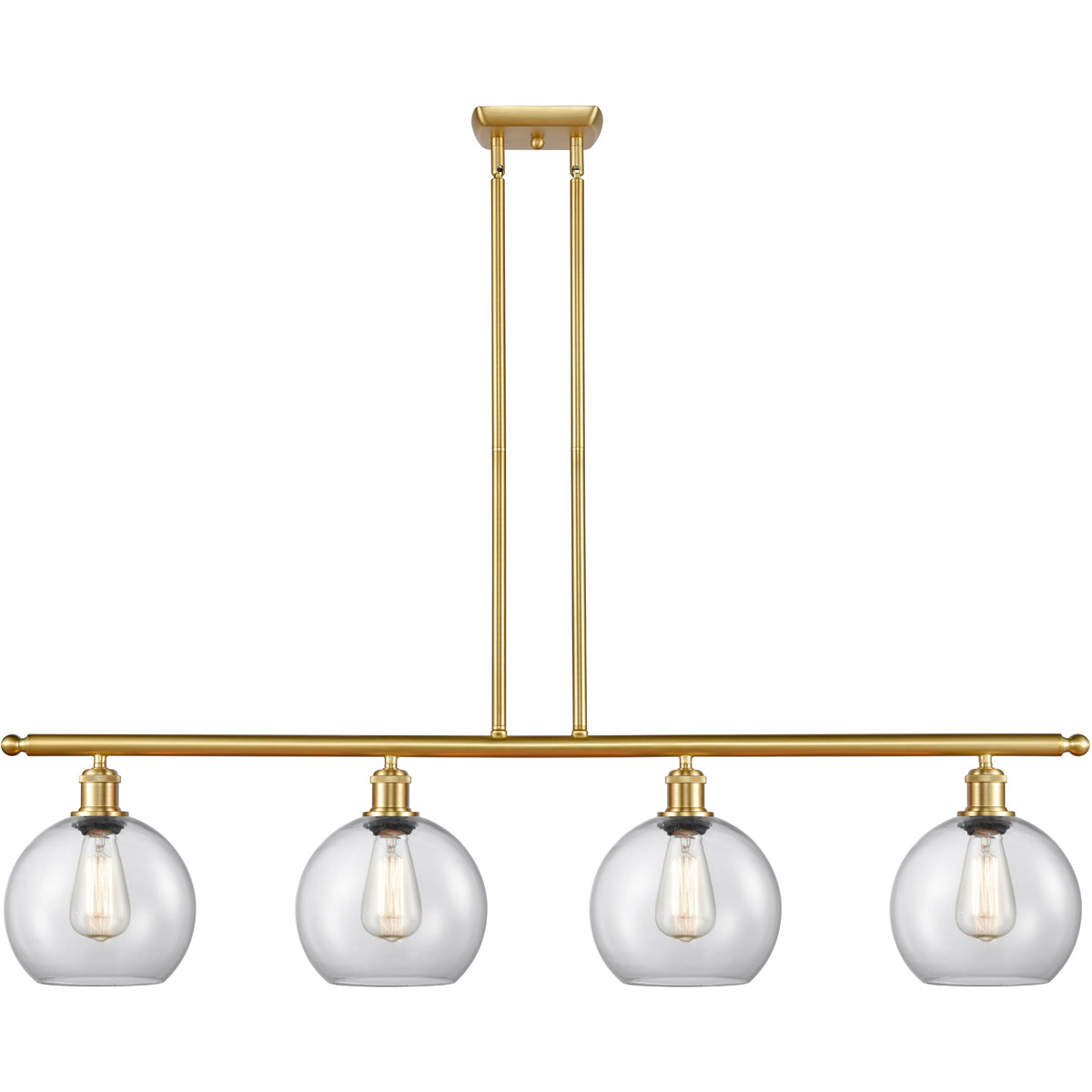 Ballston Athens LED 48 inch Satin Gold Island Light Ceiling Light in Clear Glass, Ballston