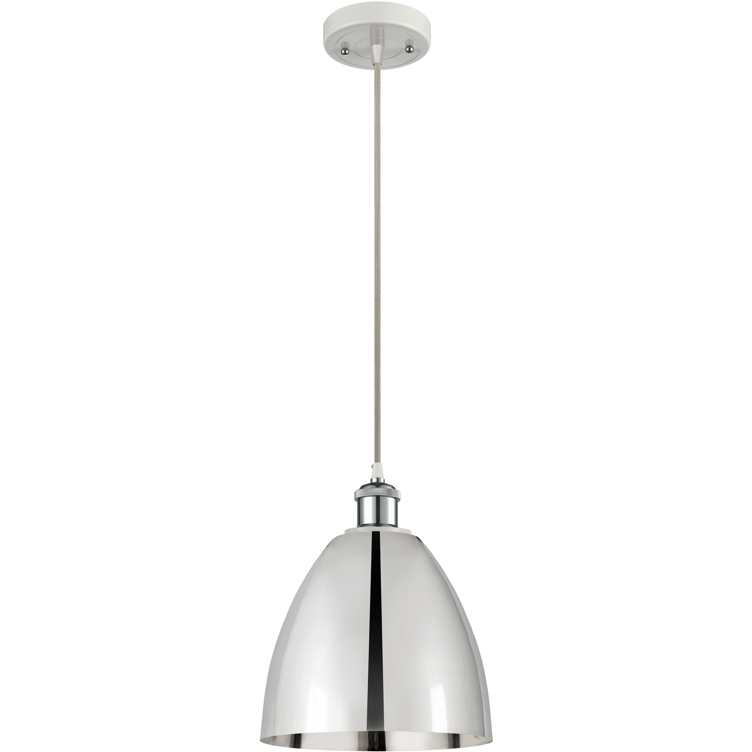 Ballston Dome 1 Light 9 inch White and Polished Chrome Mini Pendant Ceiling Light