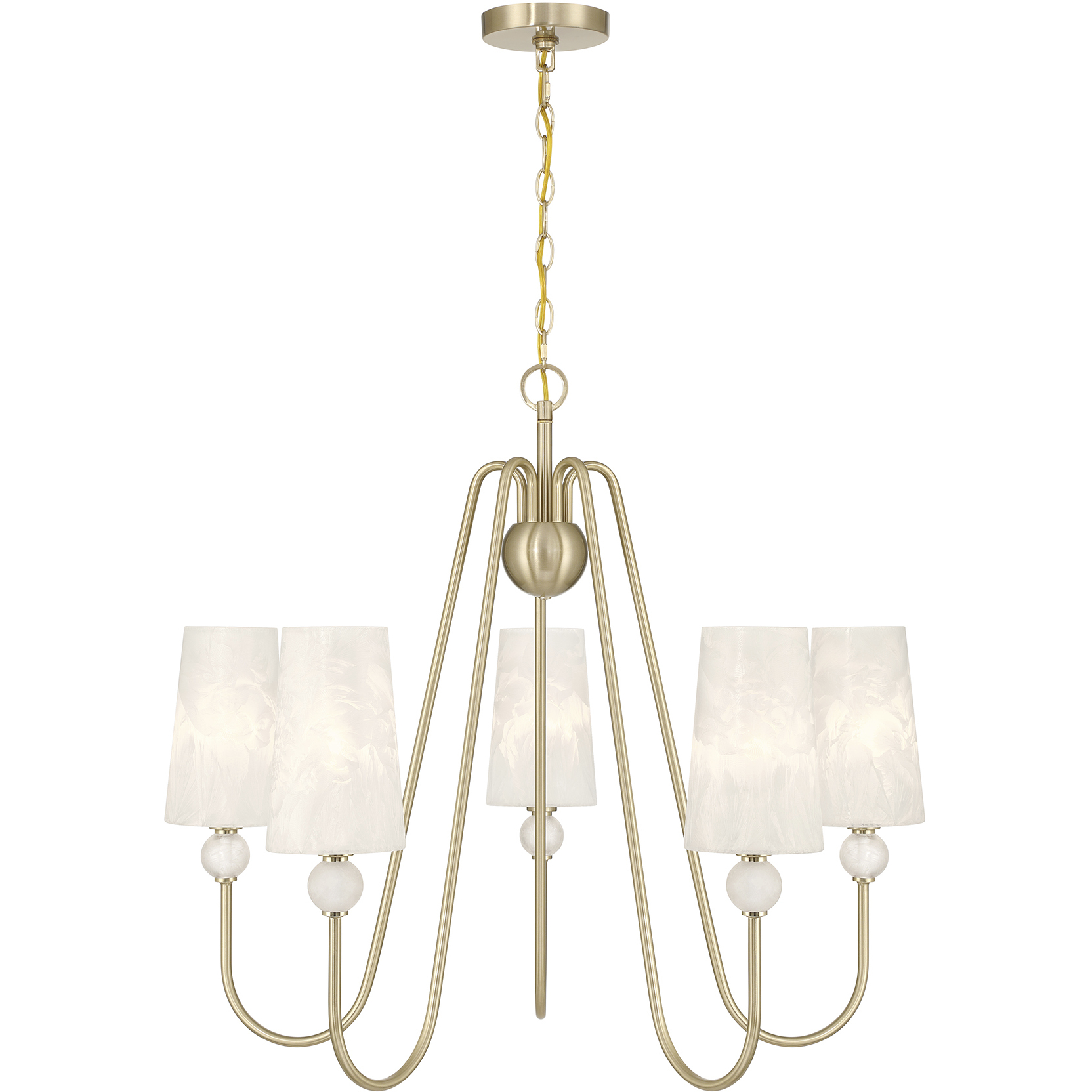 Sheldon 5 Light 32 inch Noble Brass Chandelier Ceiling Light