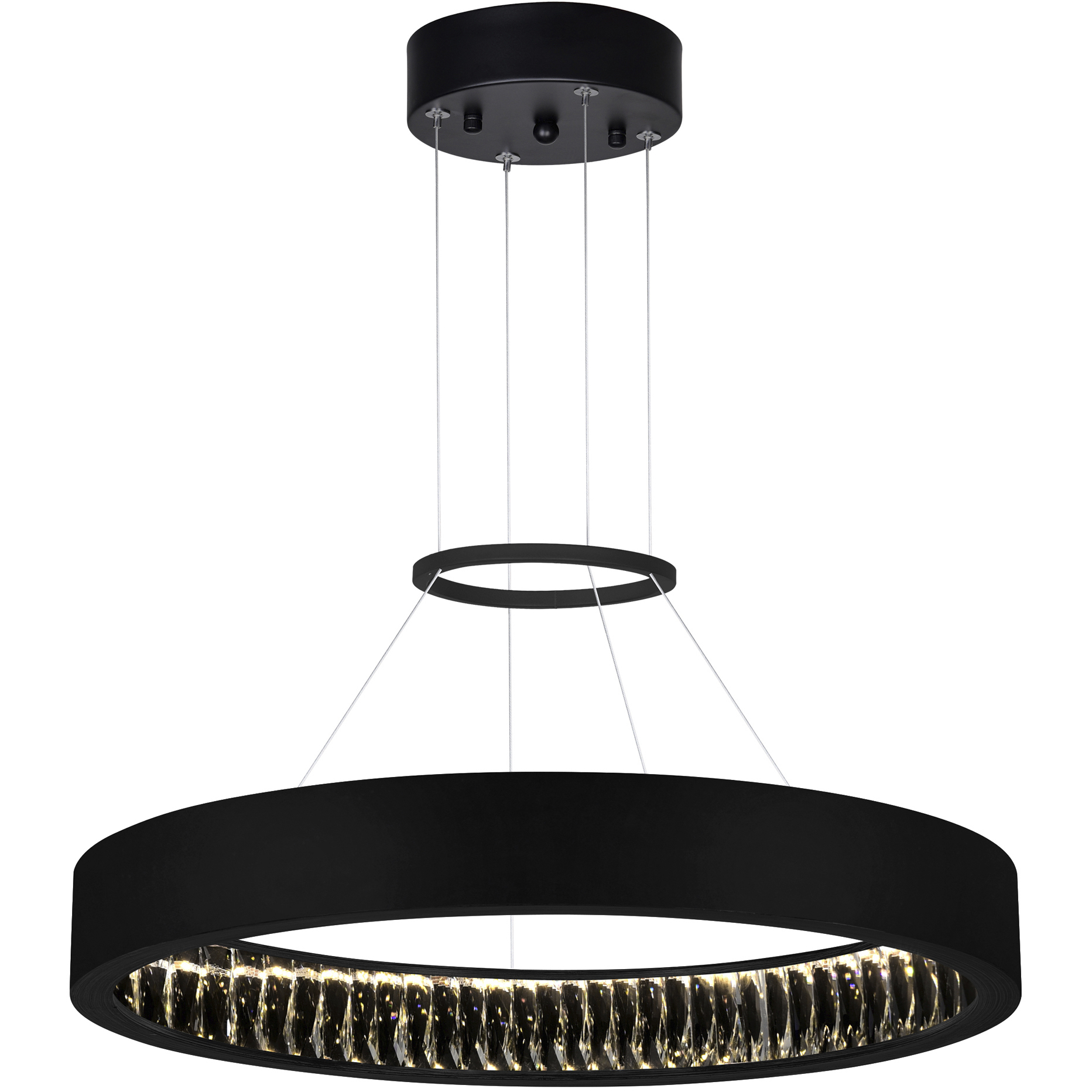CWI Lighting Rosalina LED 26 inch Matte Black Down Chandelier Ceiling Light 1040P26-101 - Open Box