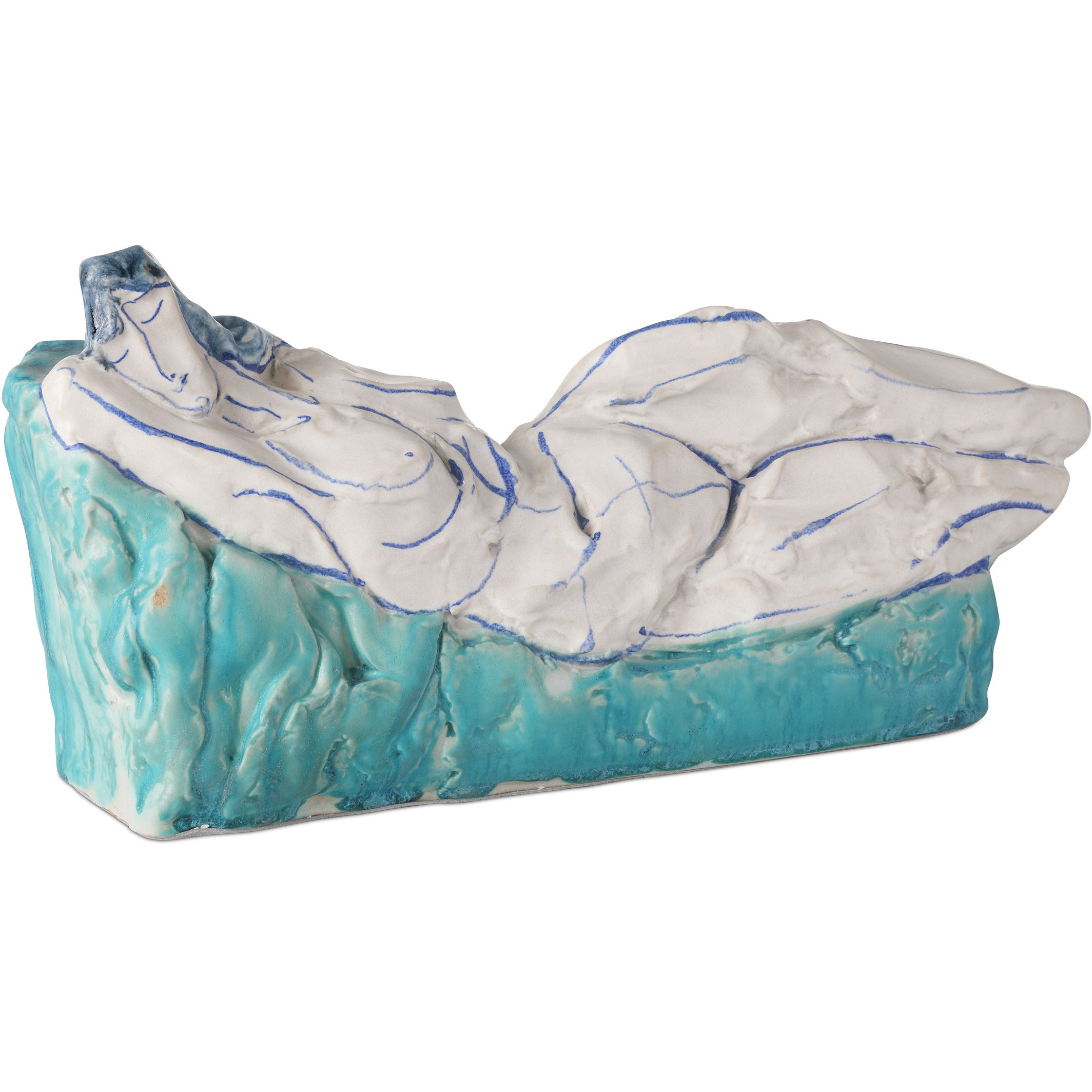 Reclining Nude Blue and Off-White Object