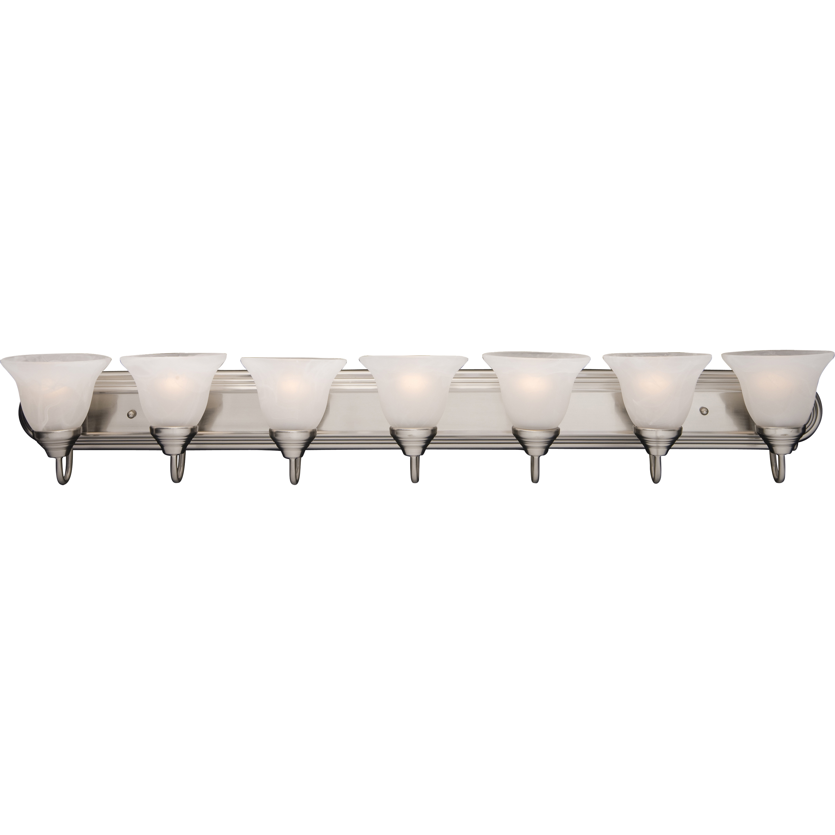 Essentials - 801x 7 Light 48 inch Satin Nickel Bath Vanity Wall Light in Marble