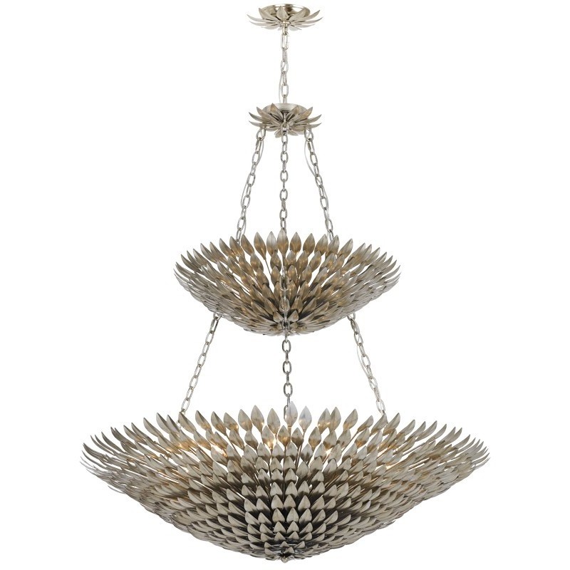 Broche 18 Light 40 inch Antique Silver Chandelier Ceiling Light