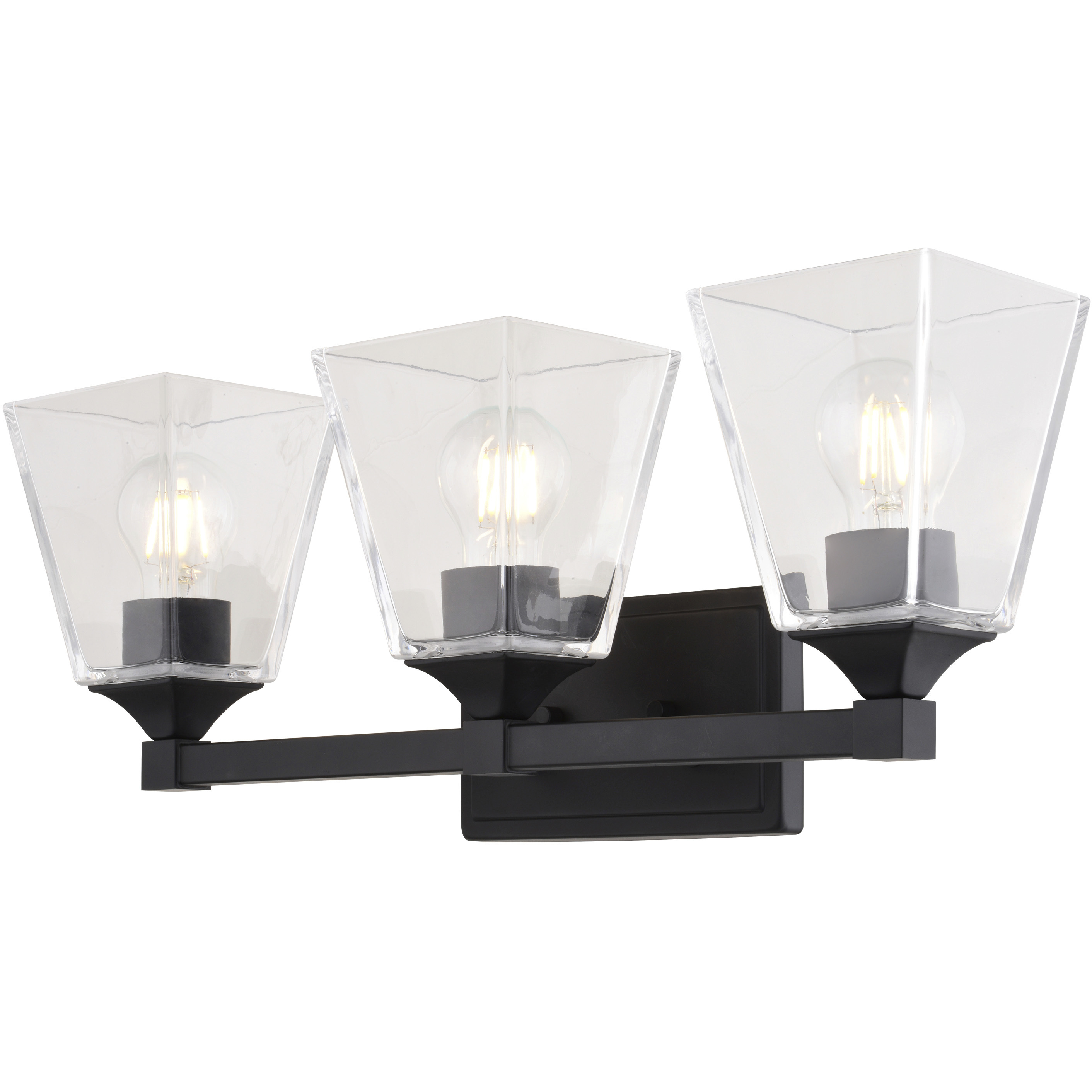 Wallingford 3 Light 22.5 inch Matte Black Bathroom Vanity Wall Light