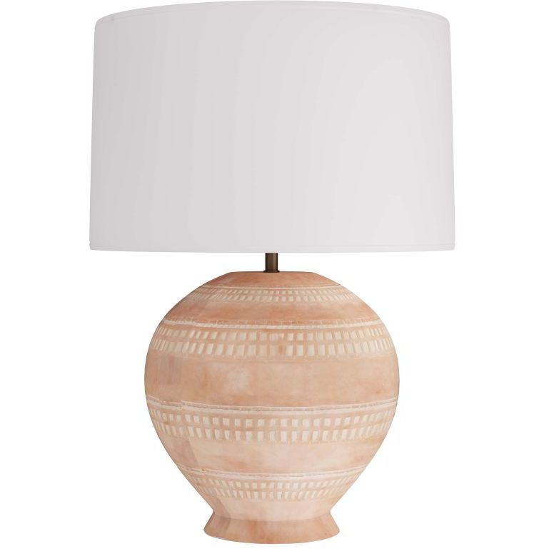 Tahoe 28.5 inch Whitewash Terracotta Table Lamp Portable Light
