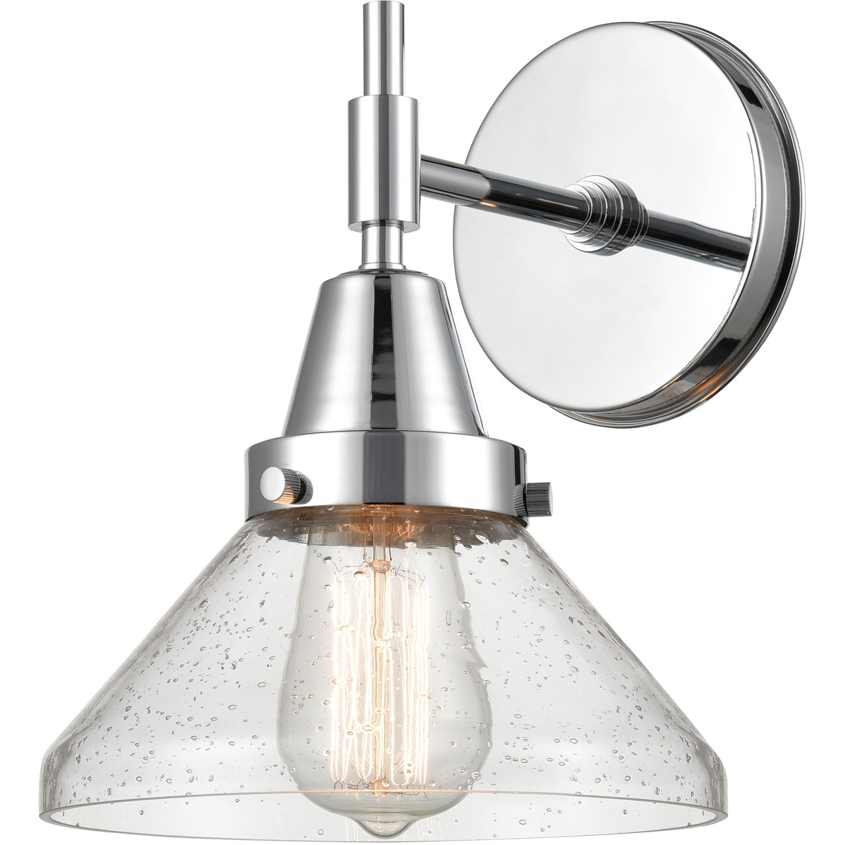 Caden LED 8 inch Polished Chrome Sconce Wall Light in Seedy Glass