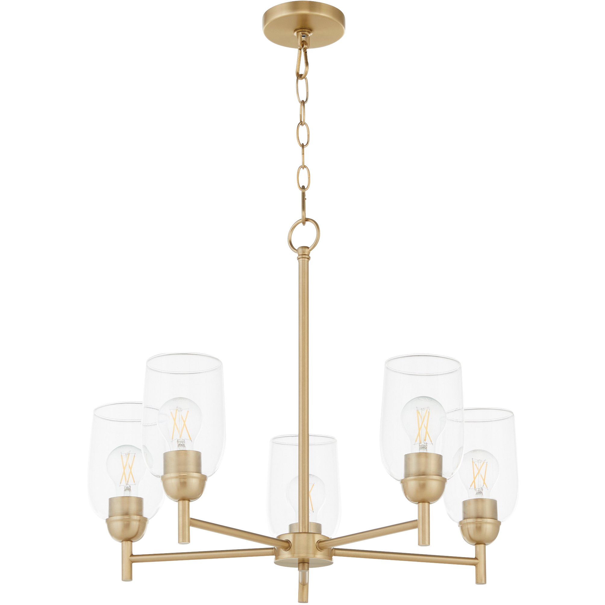 Wallinger 5 Light 24.5 inch Aged Brass Chandelier Ceiling Light