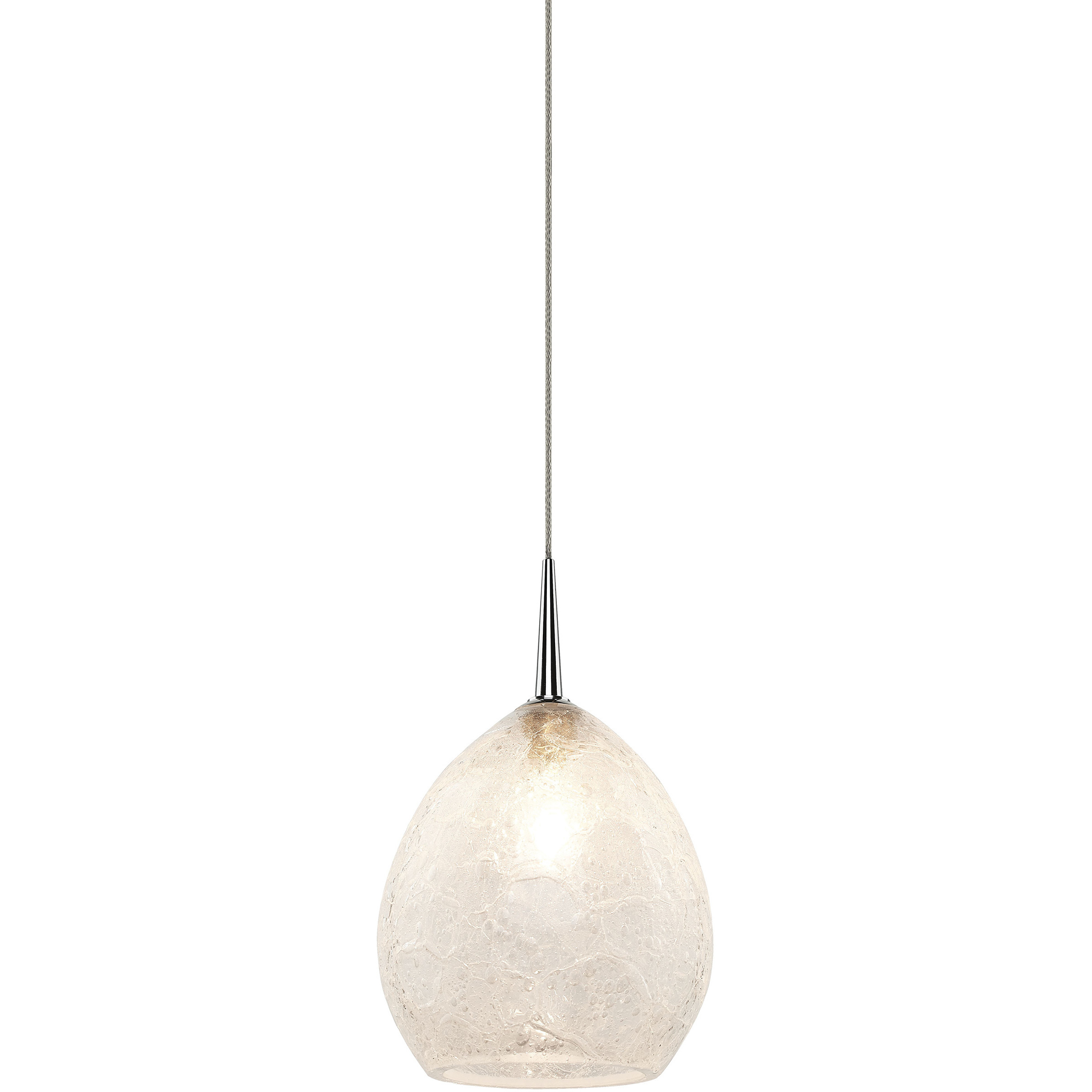 Vibe 1 Light 5.5 inch Chrome Pendant Ceiling Light in Ice Glass
