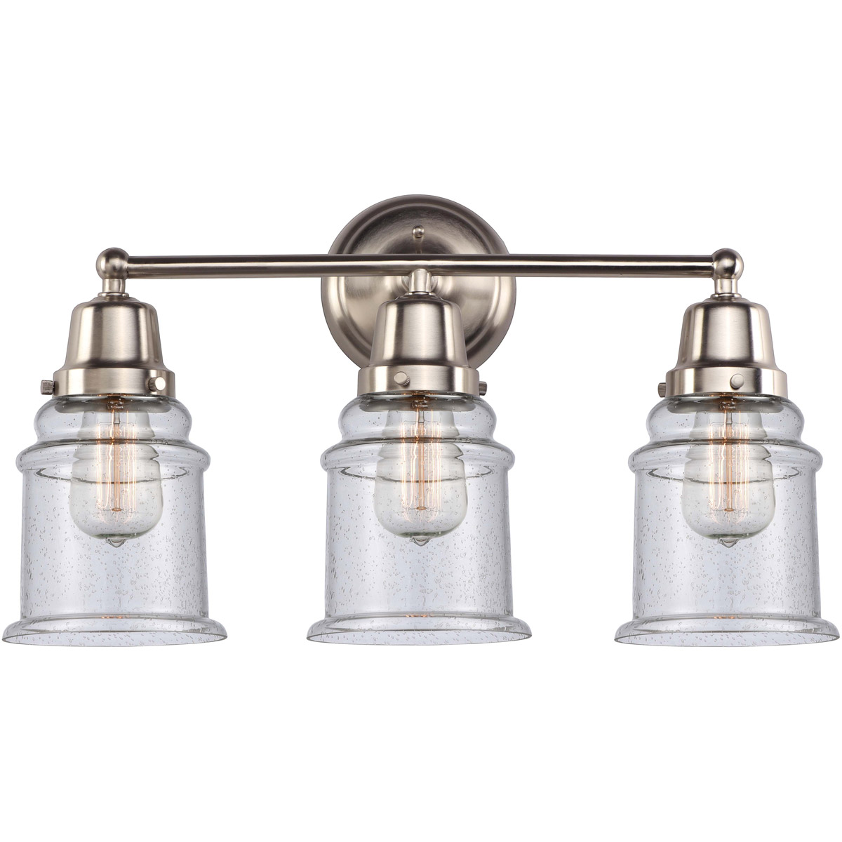 Aditi Canton 3 Light 22 inch Brushed Satin Nickel Bath Vanity Light Wall Light, Aditi