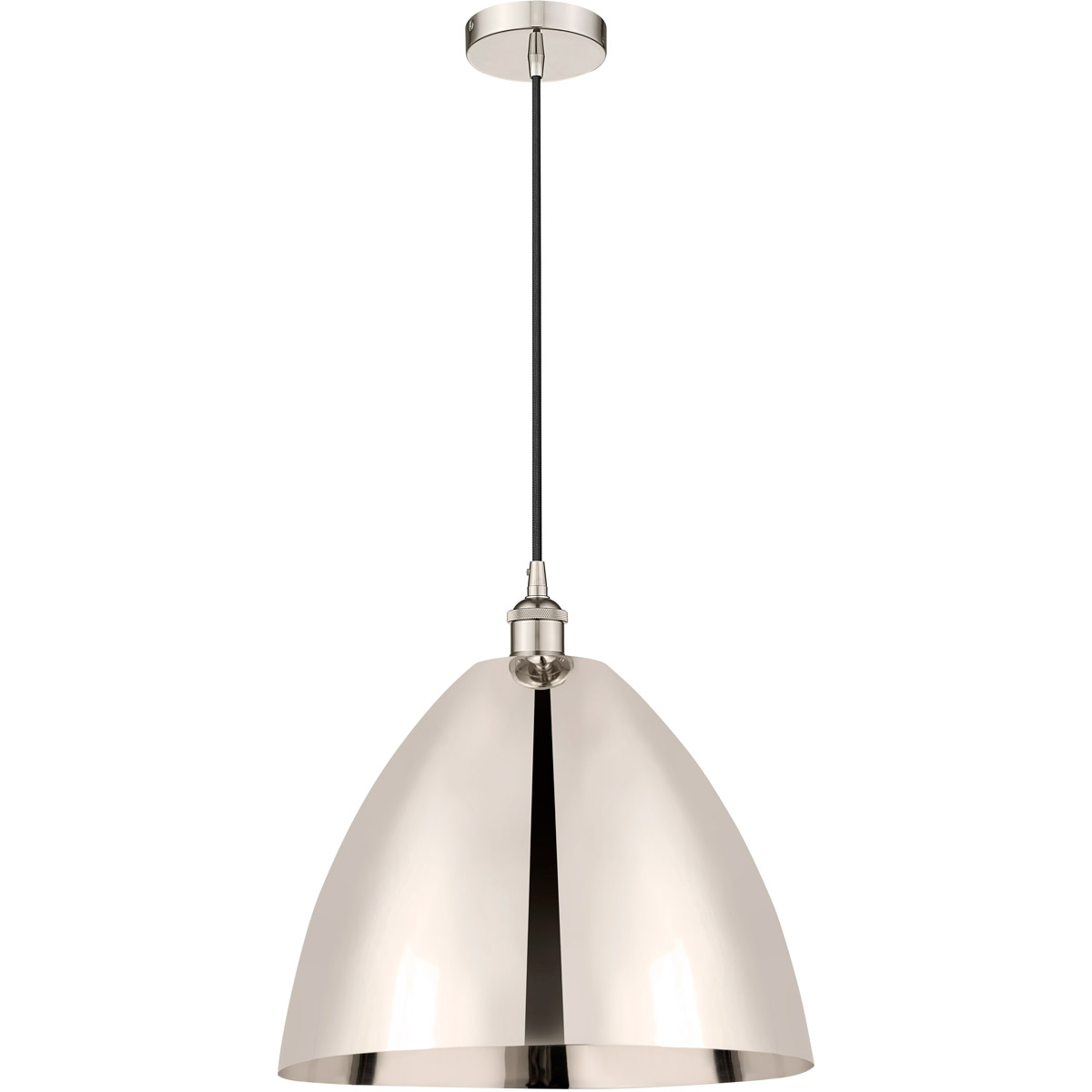 Edison Dome LED 16 inch Polished Nickel Mini Pendant Ceiling Light