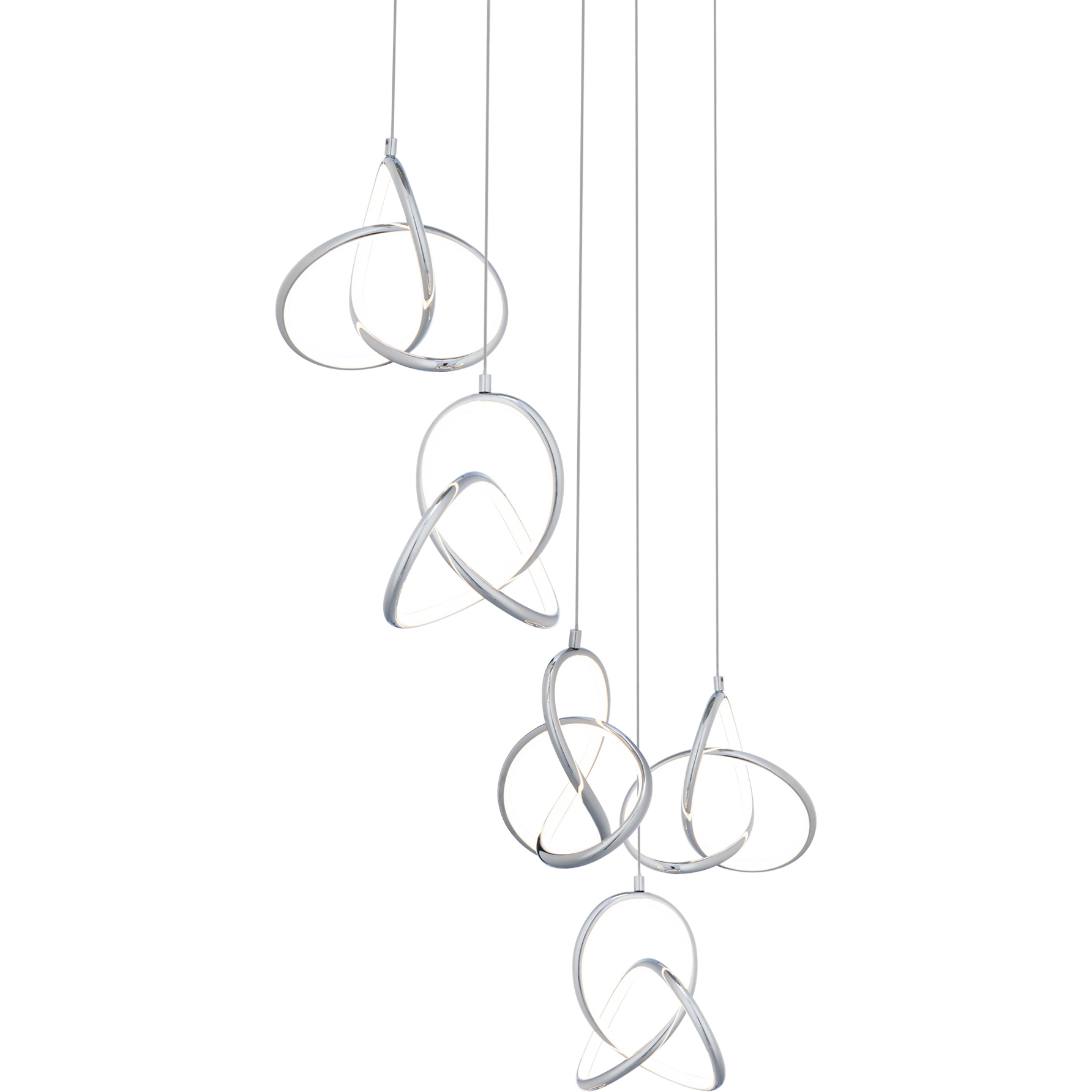 Vornado LED 17 inch Chrome Multi-Light Pendant Ceiling Light, dweLED
