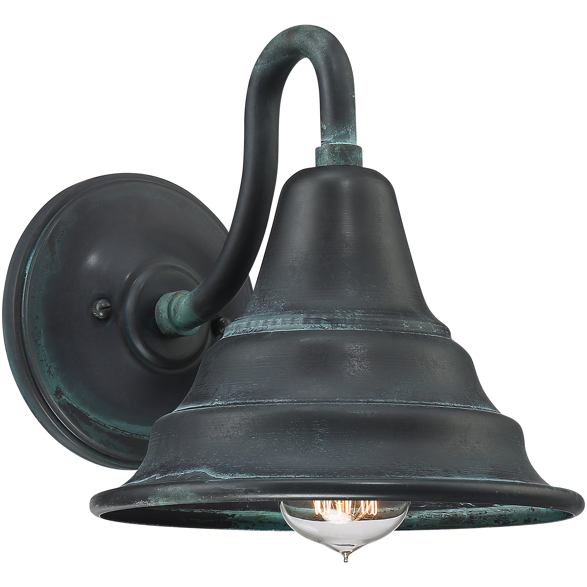 Carmel Outdoor Wall Lantern in Aged Verde