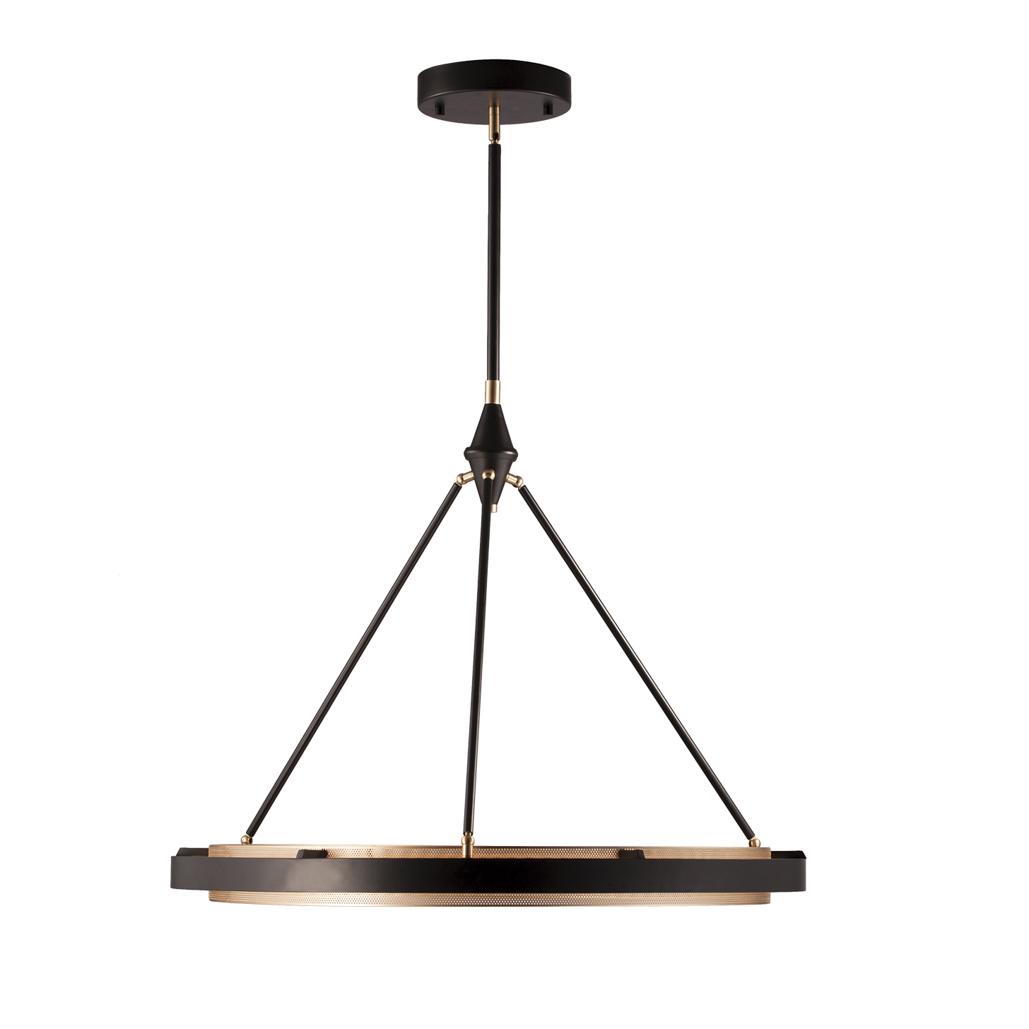 Duo LED 31.25 inch Classic Black/Gold Shimmer Pendant Ceiling Light in Classic Black and Gold Shimmer