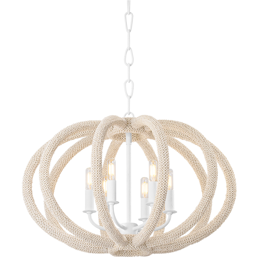 Lewiston 6 Light 24.5 inch White Plaster Chandelier Ceiling Light