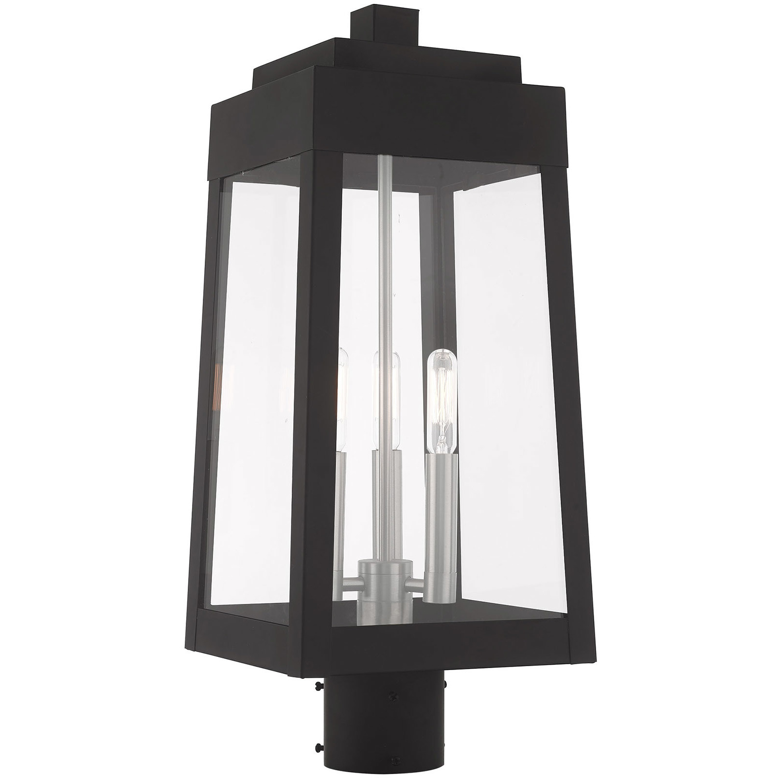Oslo 3 Light 20.38 inch Black Outdoor Post Top Lantern