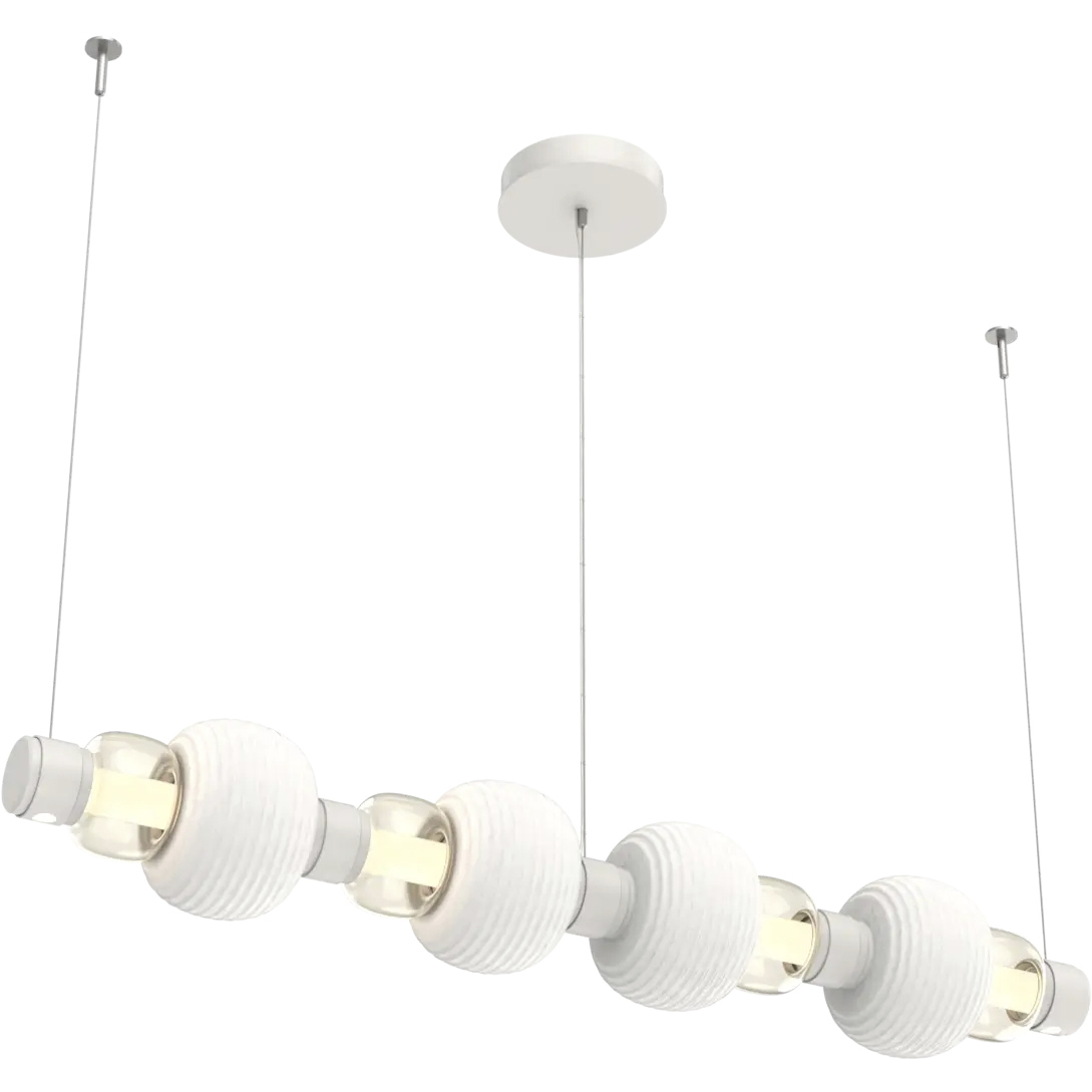 Torno Mandrel LED 53.3 inch Salt White with Chalk Linear Chandelier Ceiling Light
