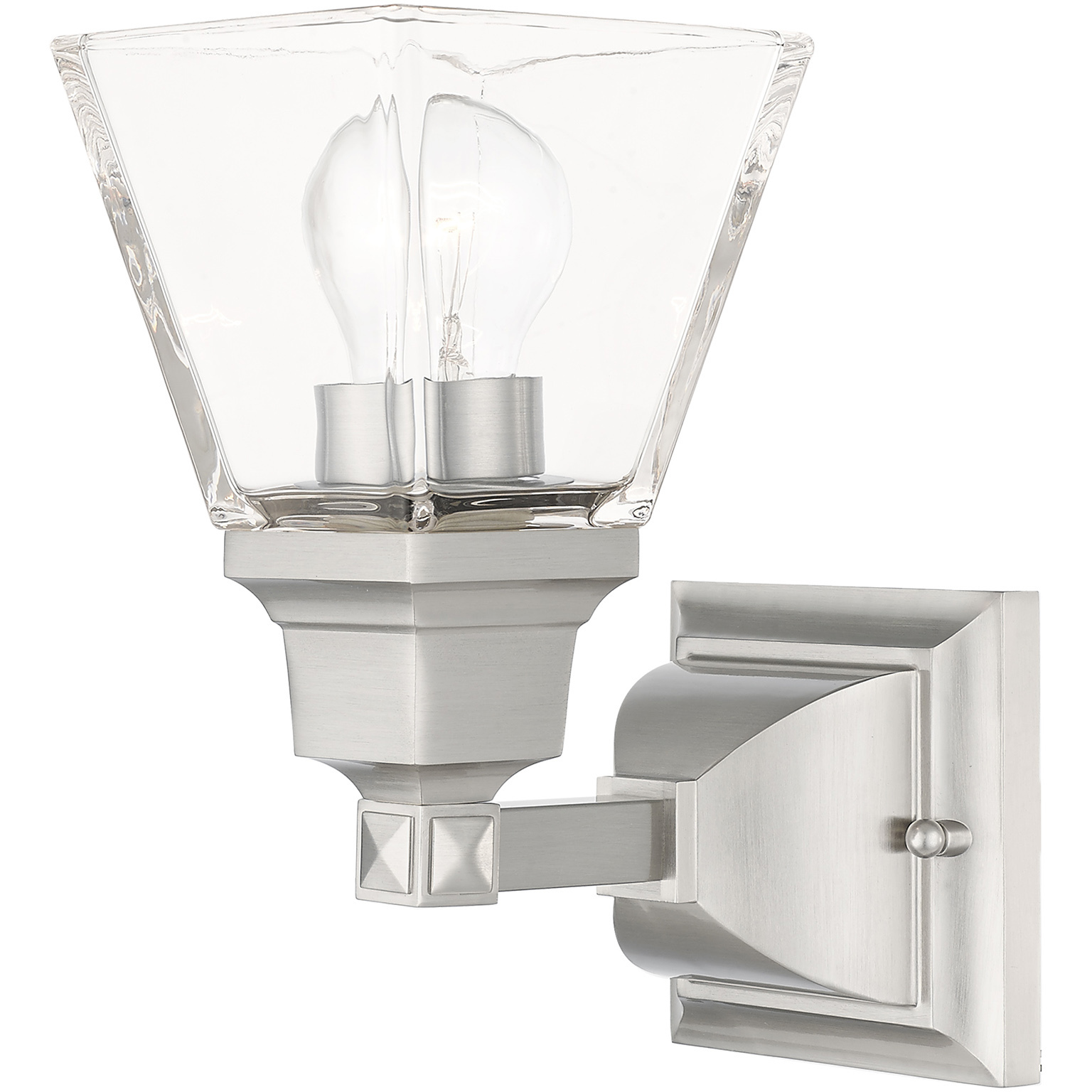 Mission 1 Light 5 inch Brushed Nickel Sconce Wall Light