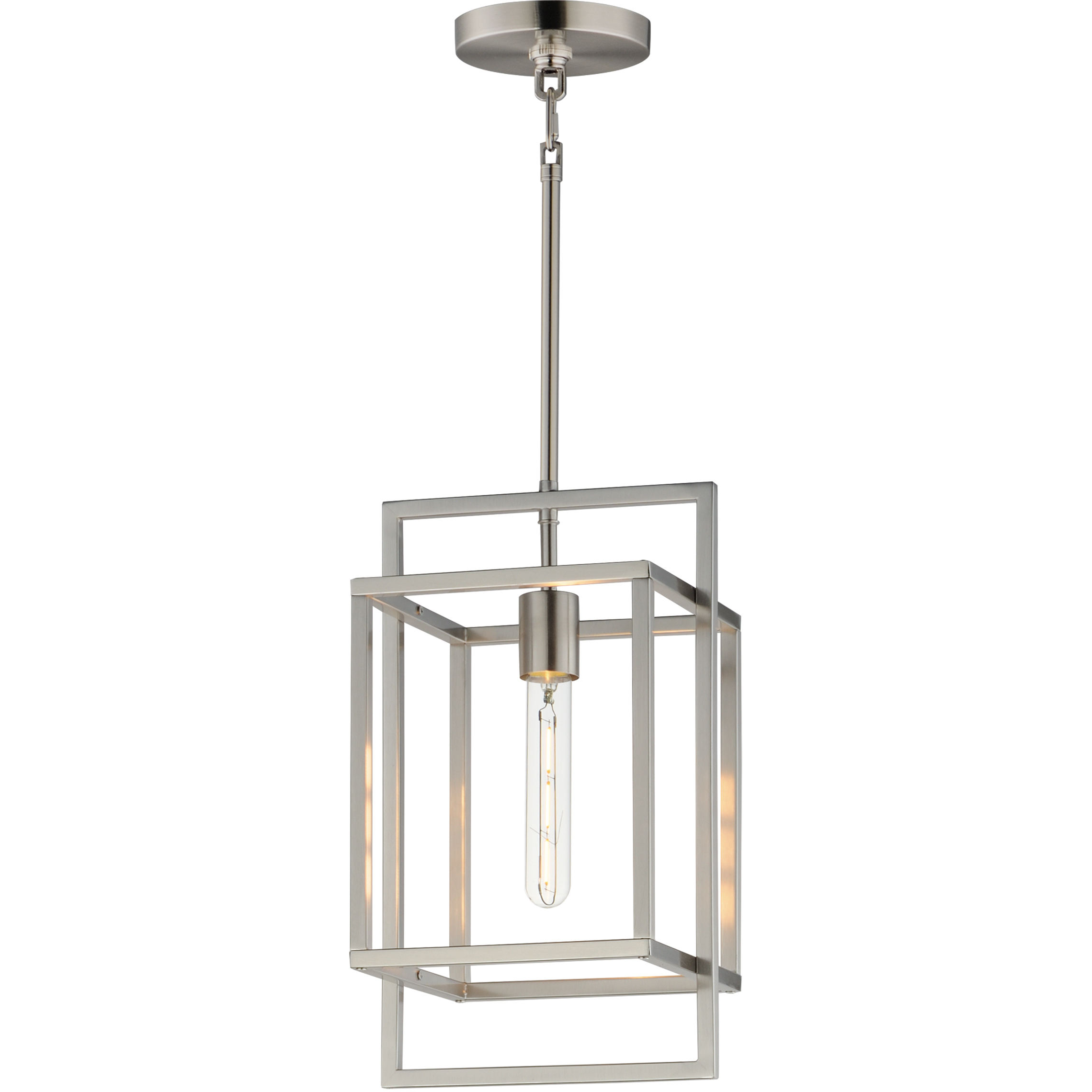 Gridline 1 Light 8 inch Satin Nickel Single Pendant Ceiling Light