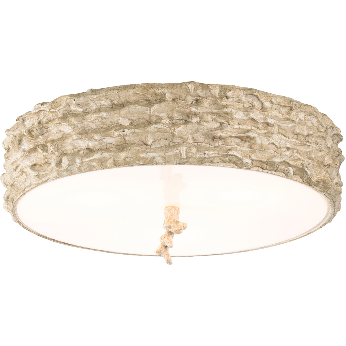 Trellis 3 Light Hand-painted with putty patina and silver leaf orb Bath/Flush Mounts Ceiling Light