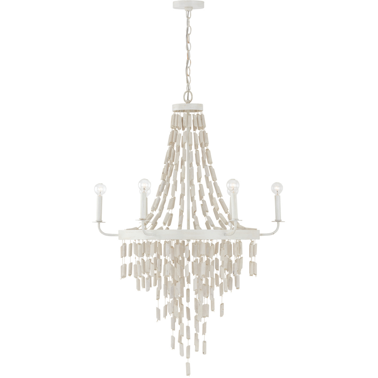 Carissa 6 Light 31 inch Organic White Chandelier Ceiling Light