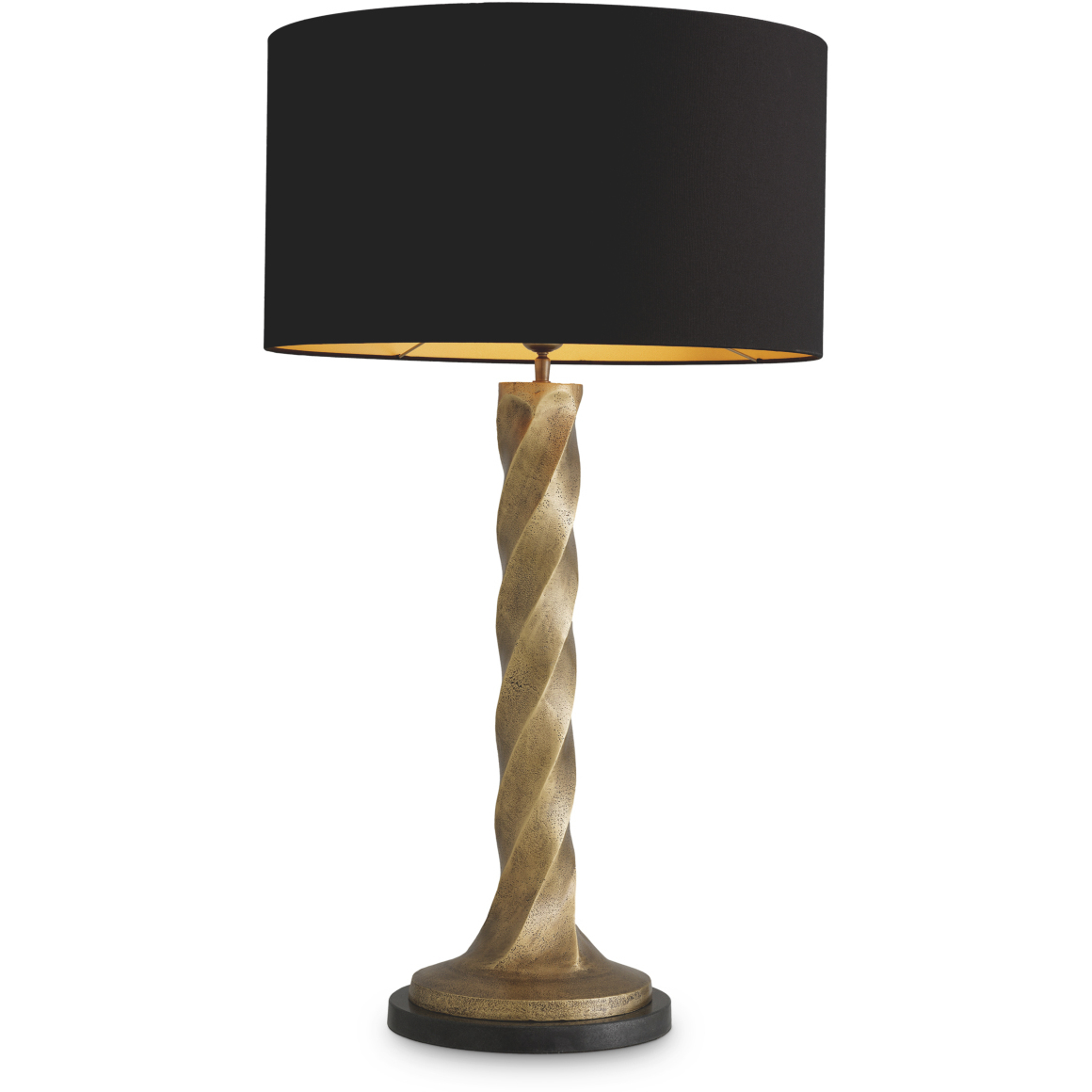 Costanza 38.58 inch 40 watt Vintage Brass and Black Granite Base Table Lamp Portable Light